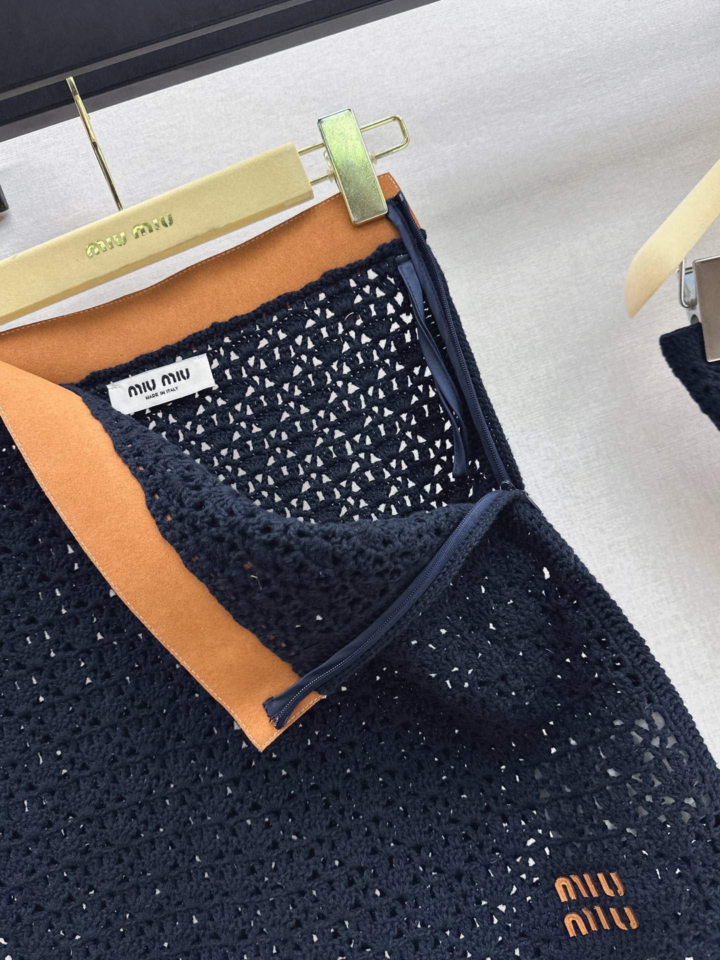 Miu 26ss knit tube top mini skirt set