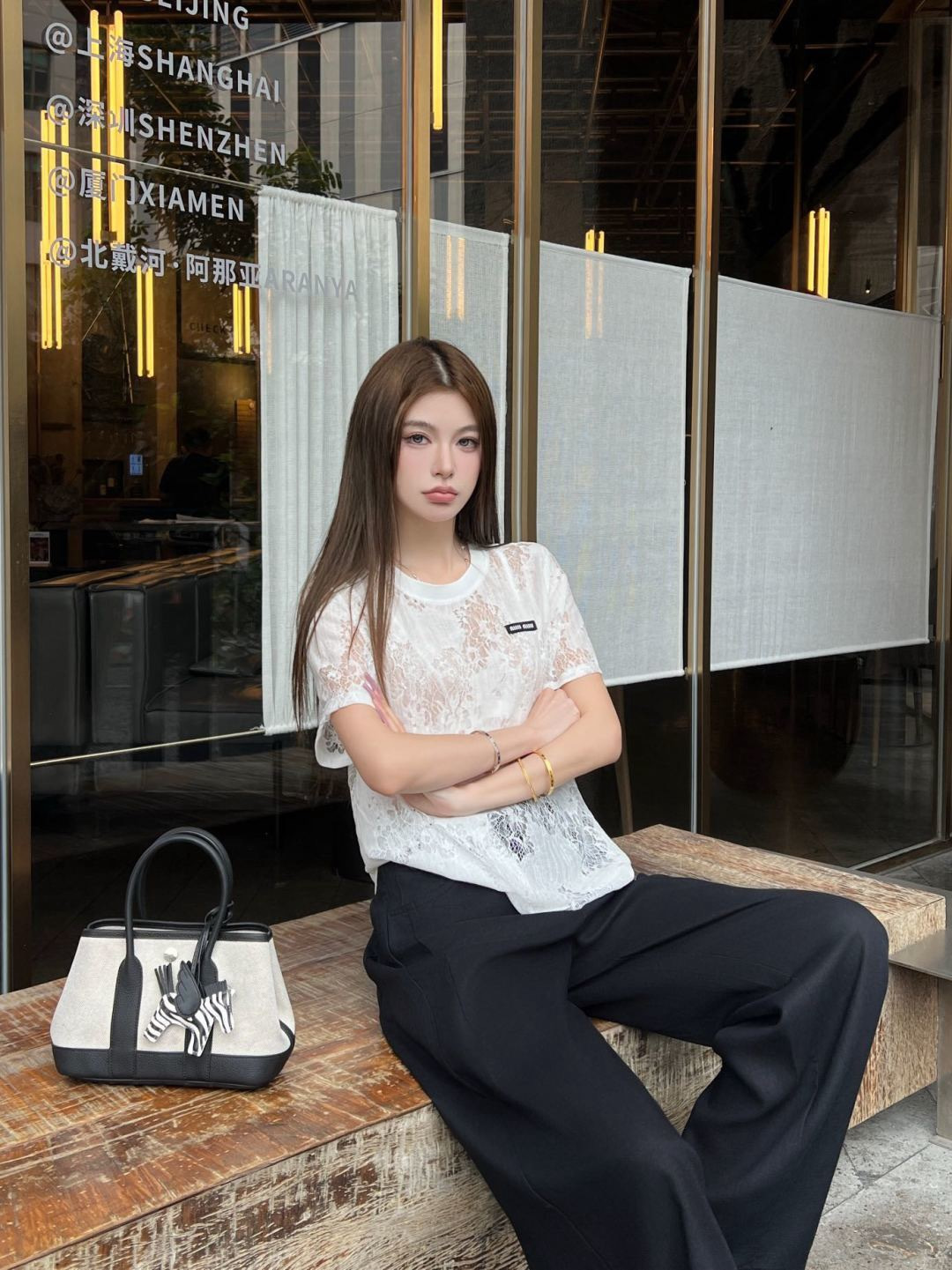 Miu 26ss lace t-shirt