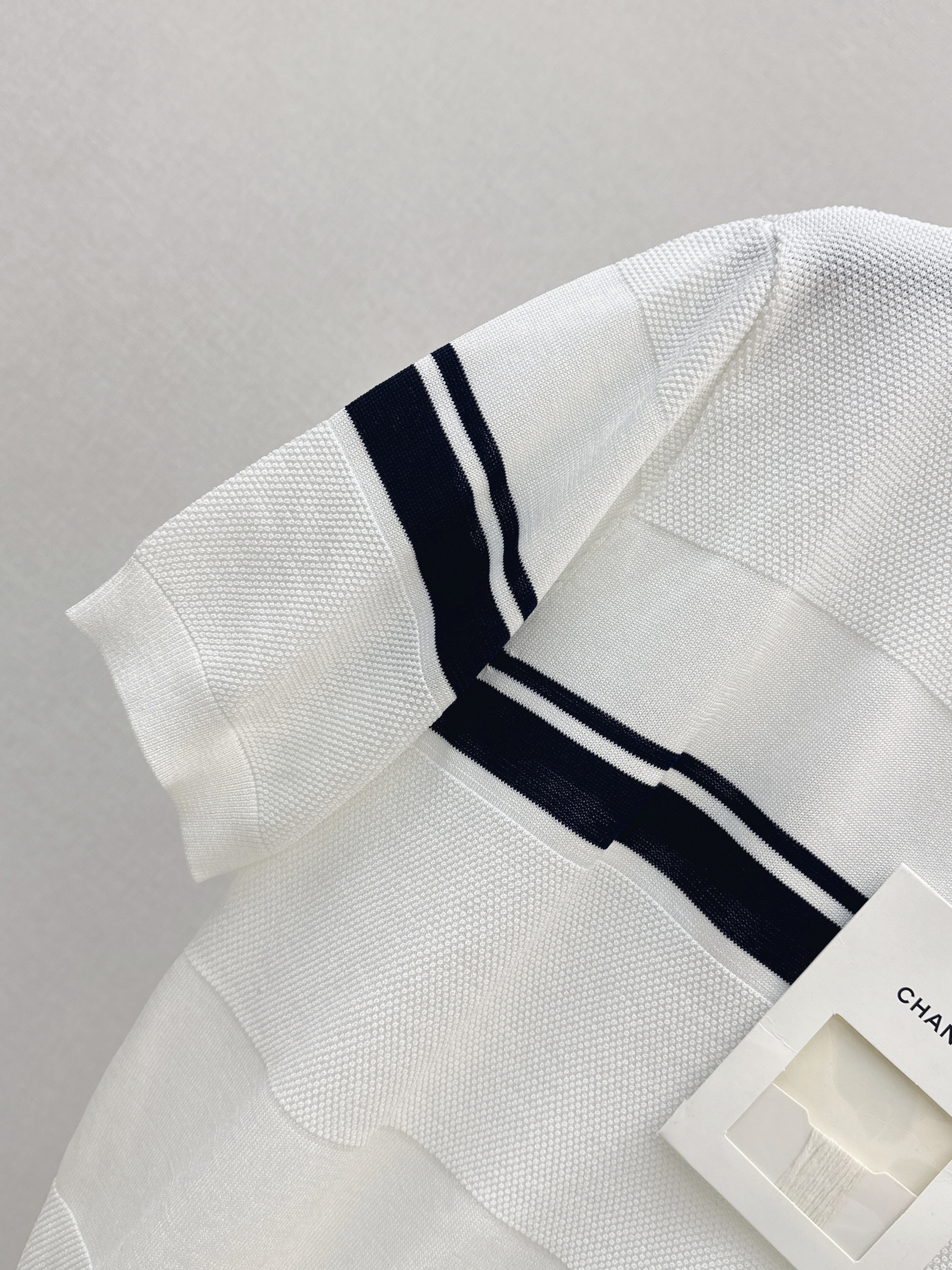 Chan 26ss jacquard polo top
