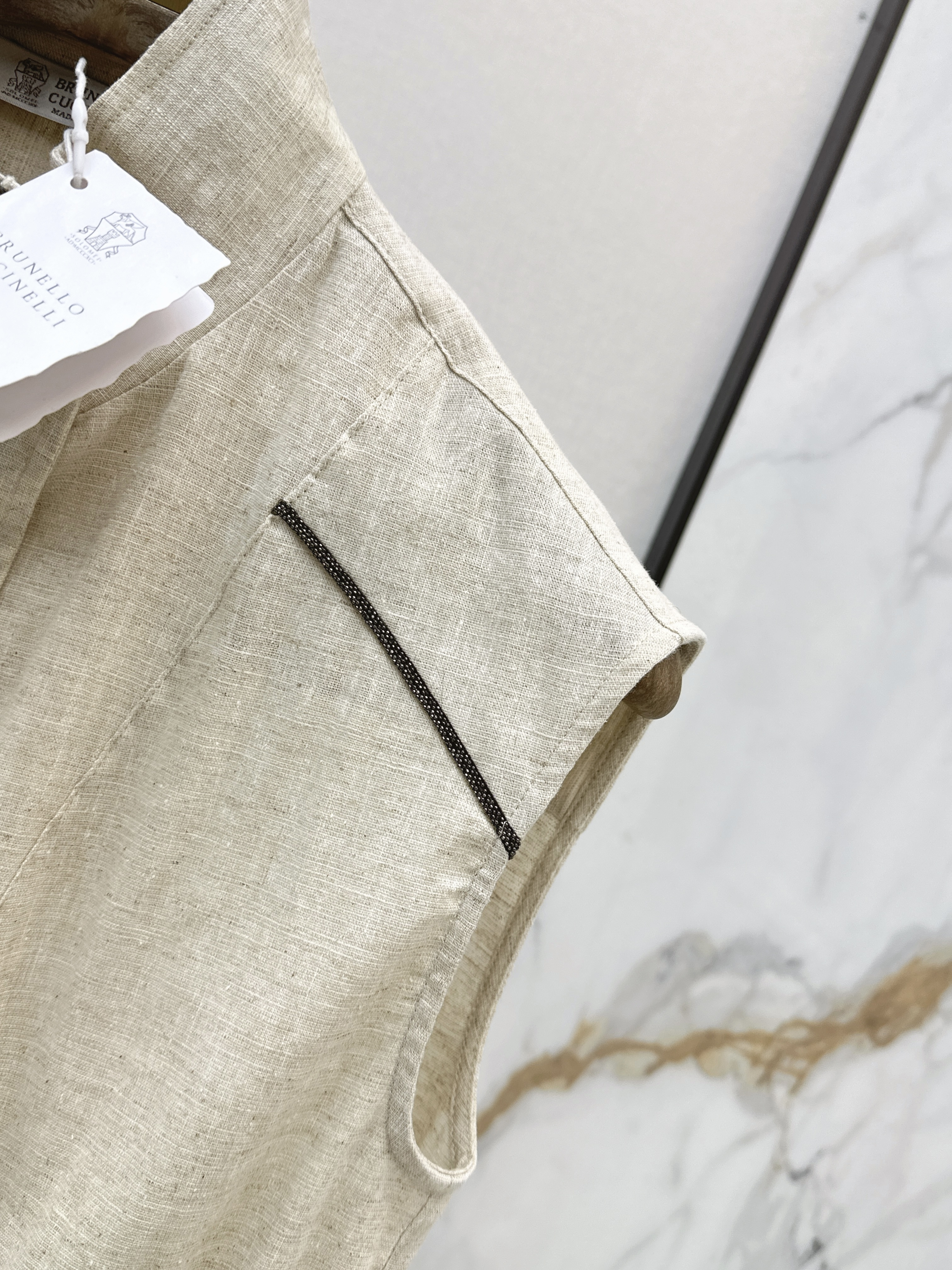 Brun 26ss drawstring waistcoat