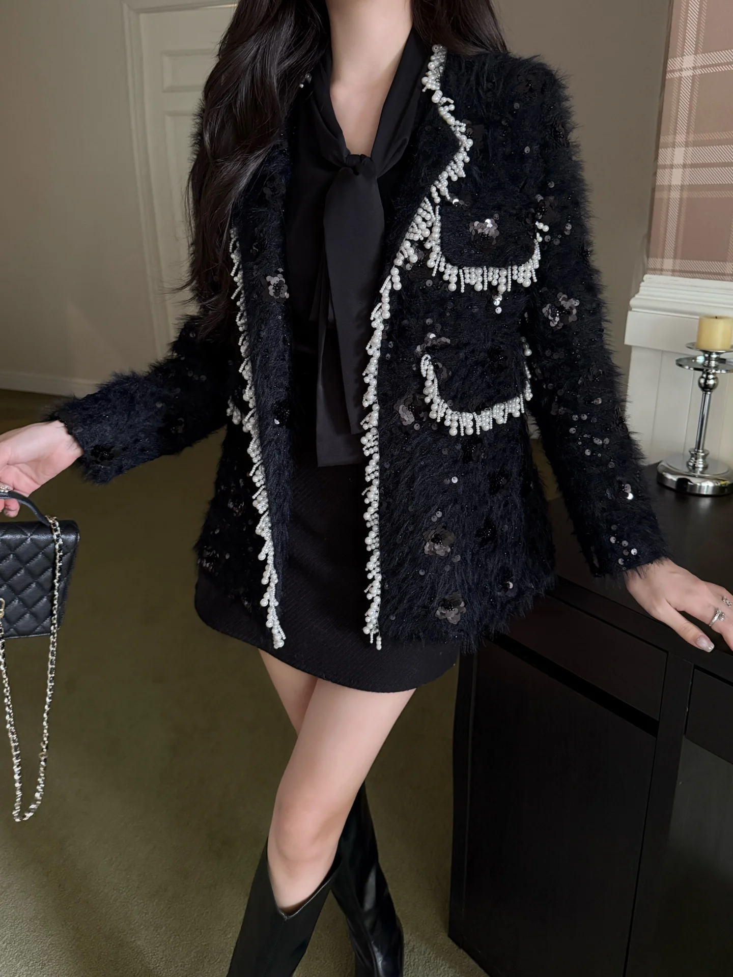 Chan 25fw tweed woven jacket