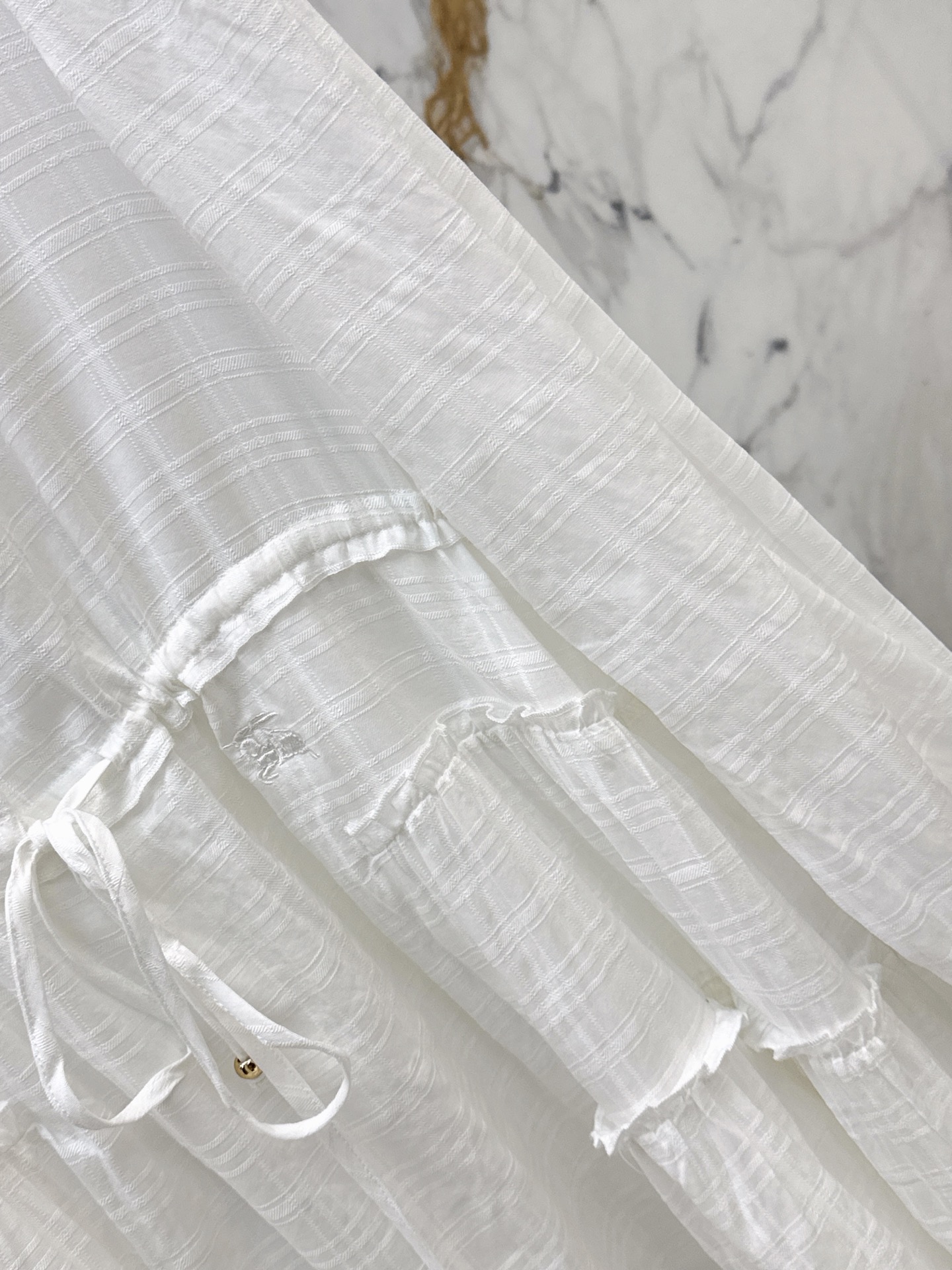 Bur 26ss check drawstring dress