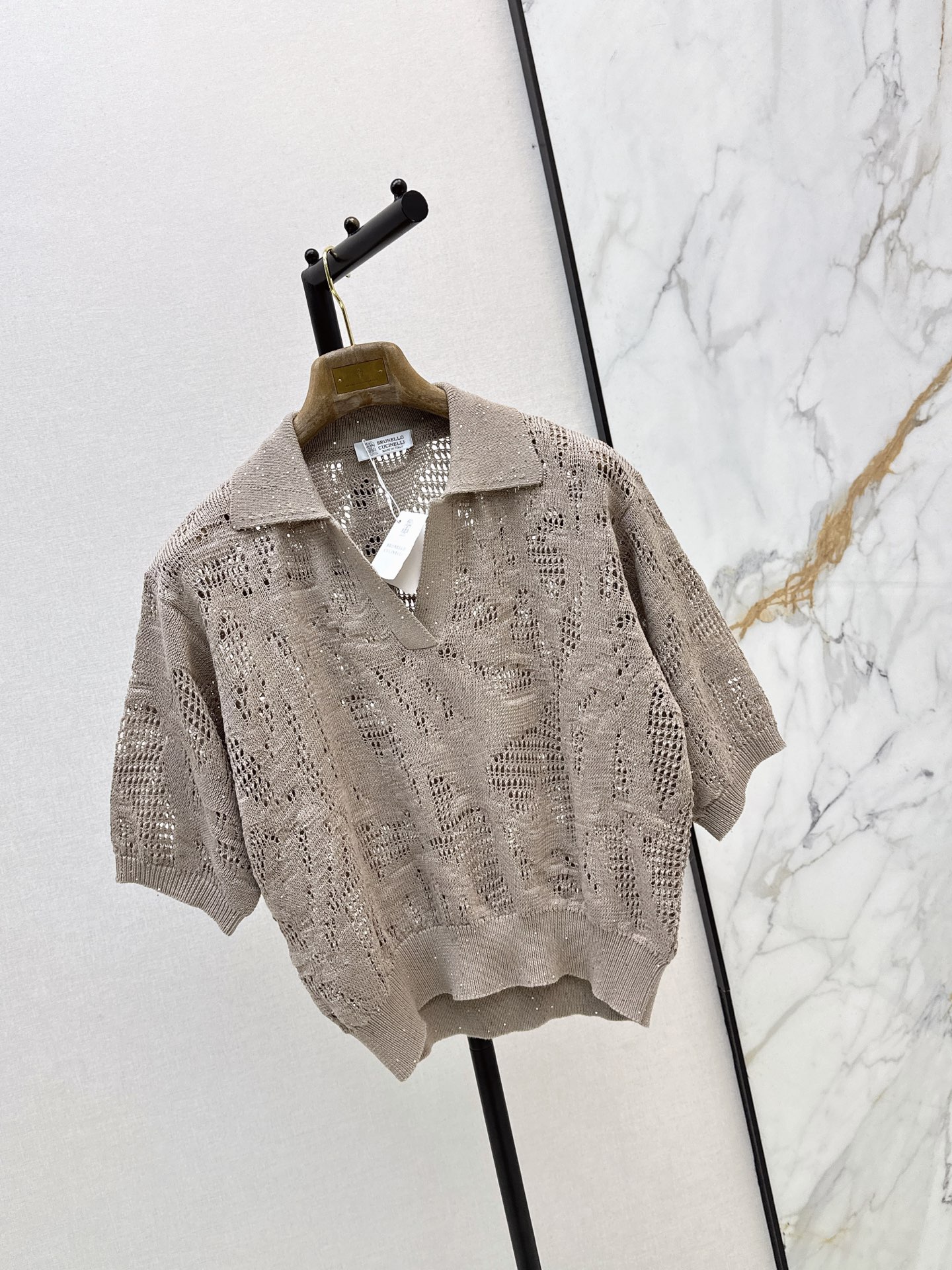 Brun 26ss hollow knitwear