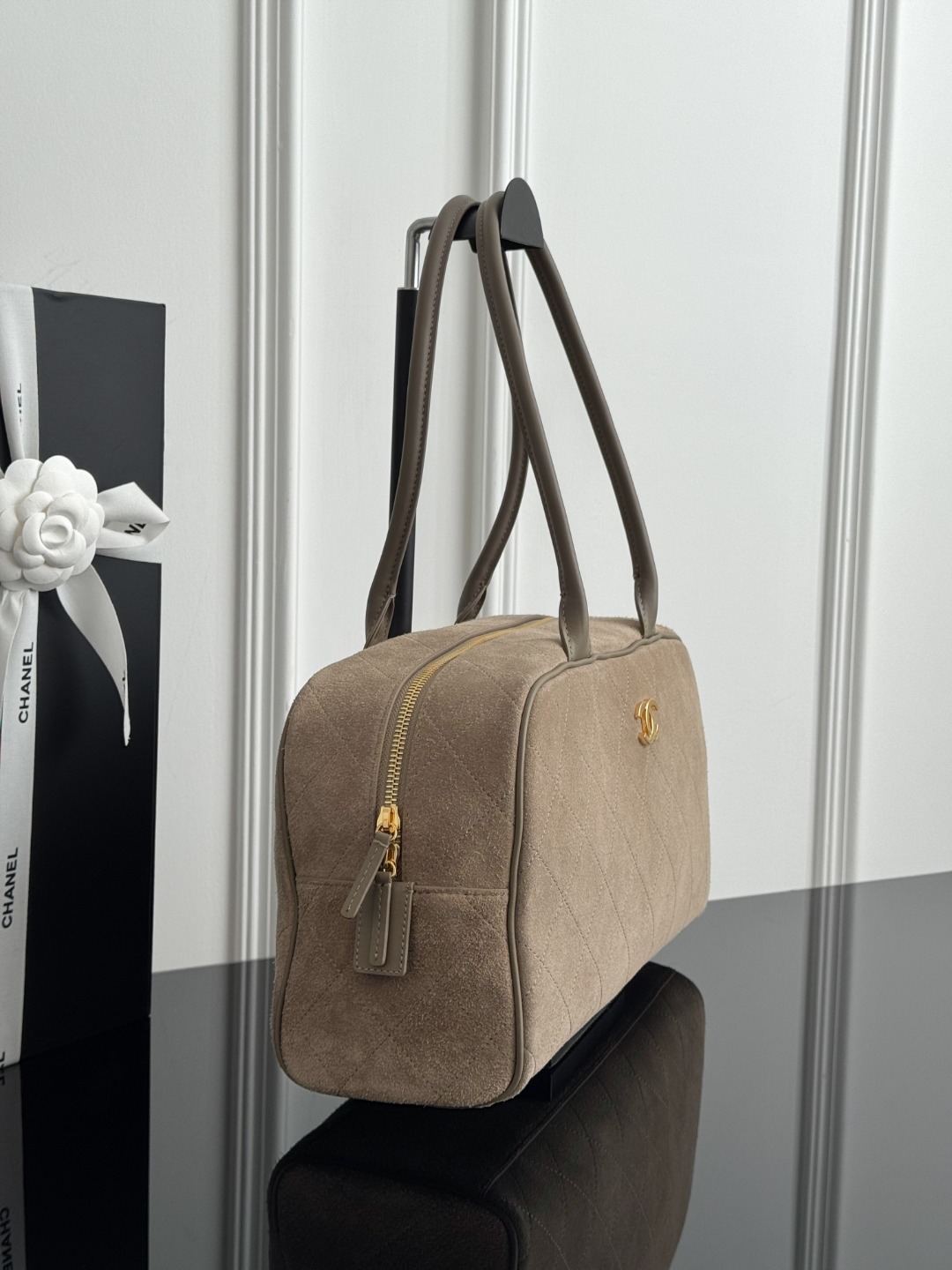 Chan 26S suede bowling bag