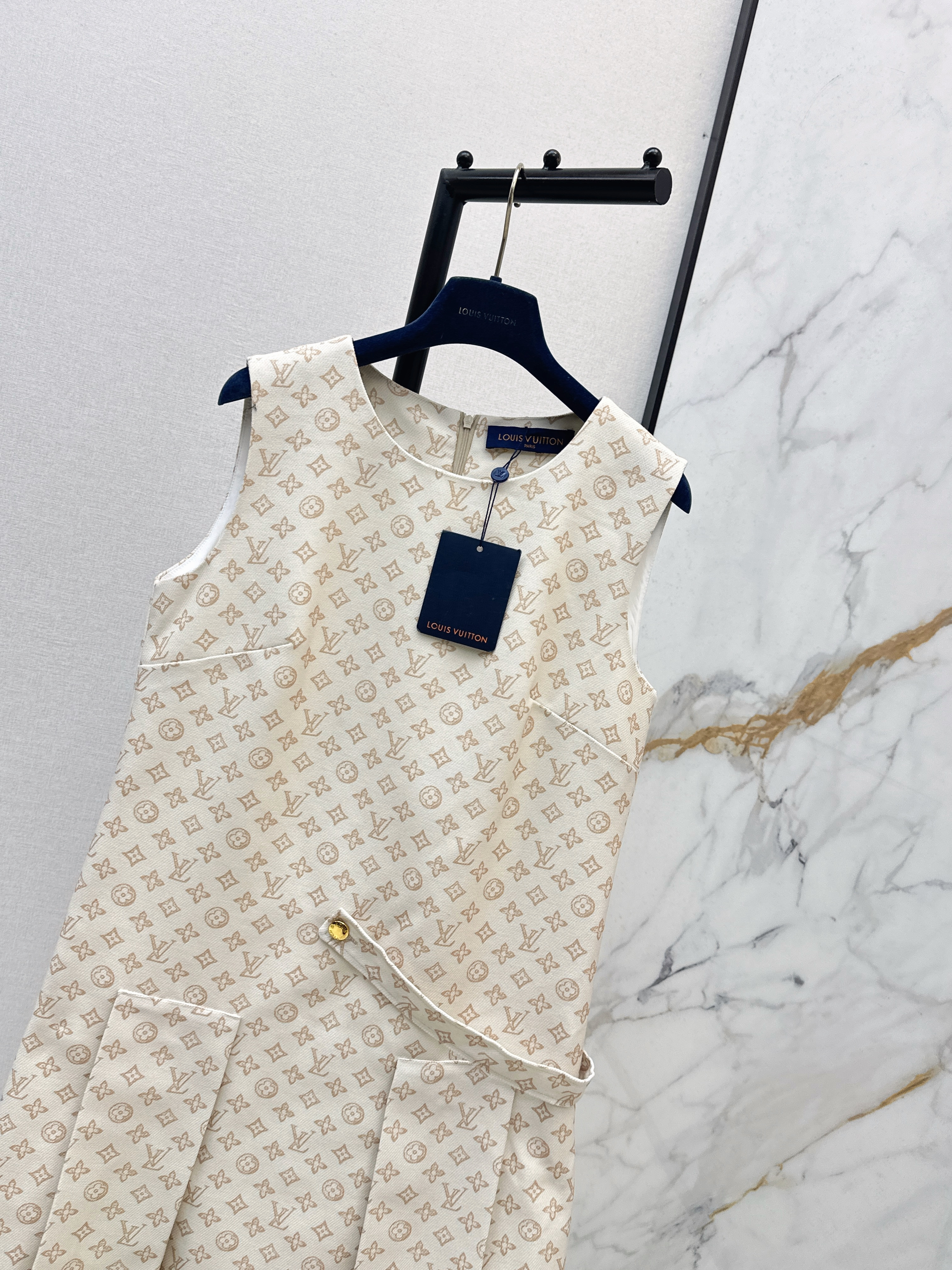 Louis 26ss print sleeveless dress