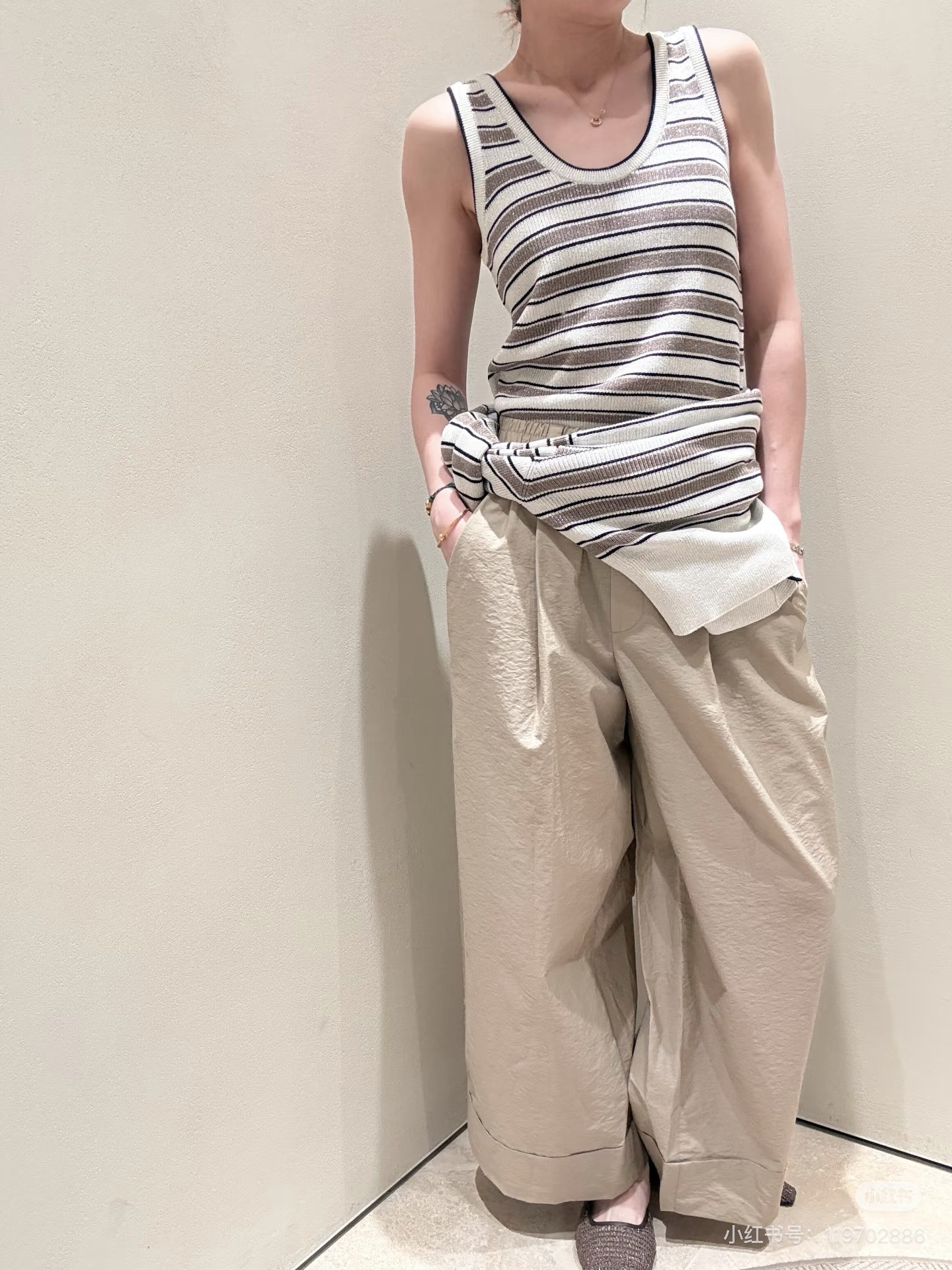 Brun 26ss stripe knit vest