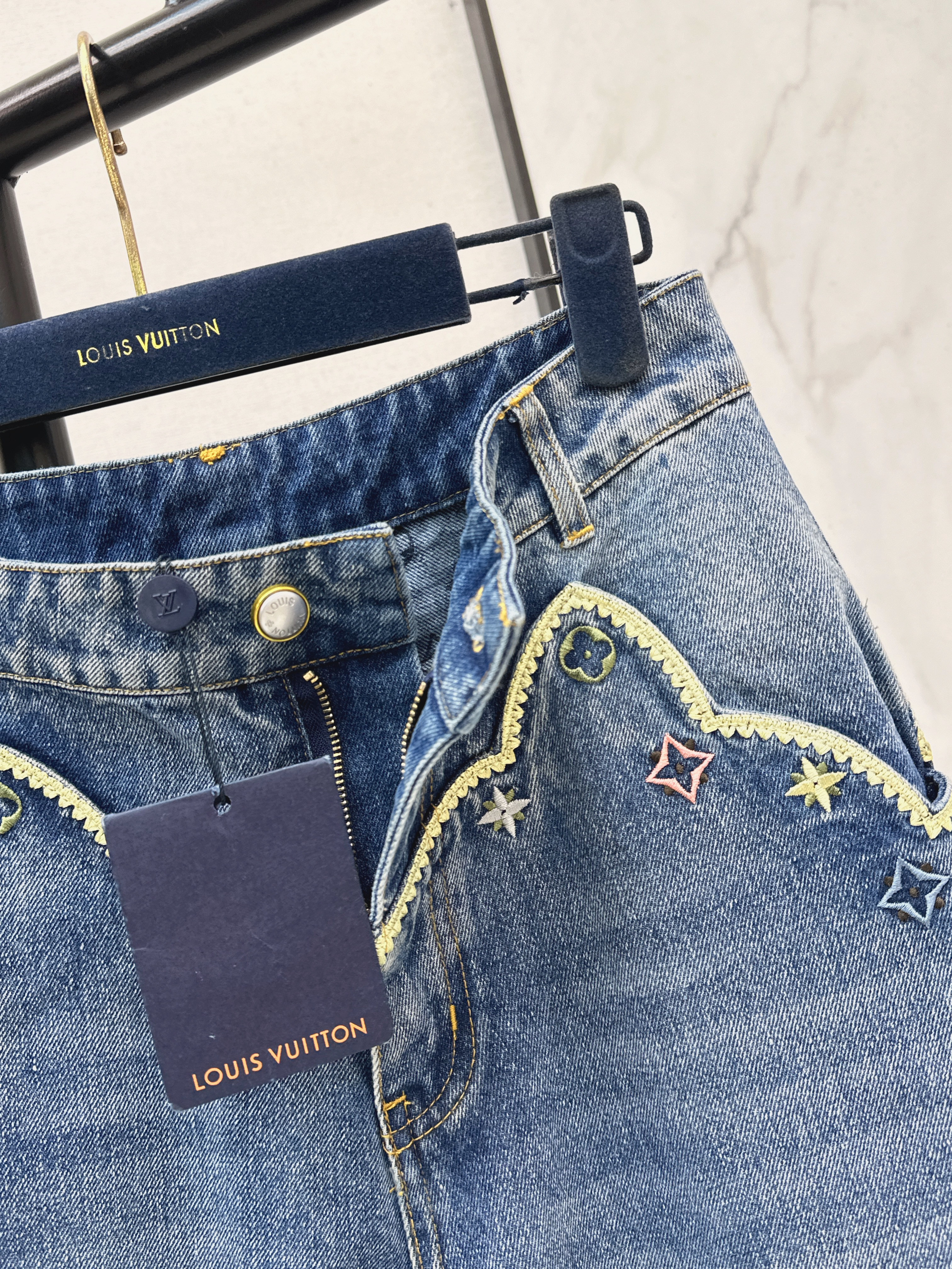Lous 26ss embroidery jeans