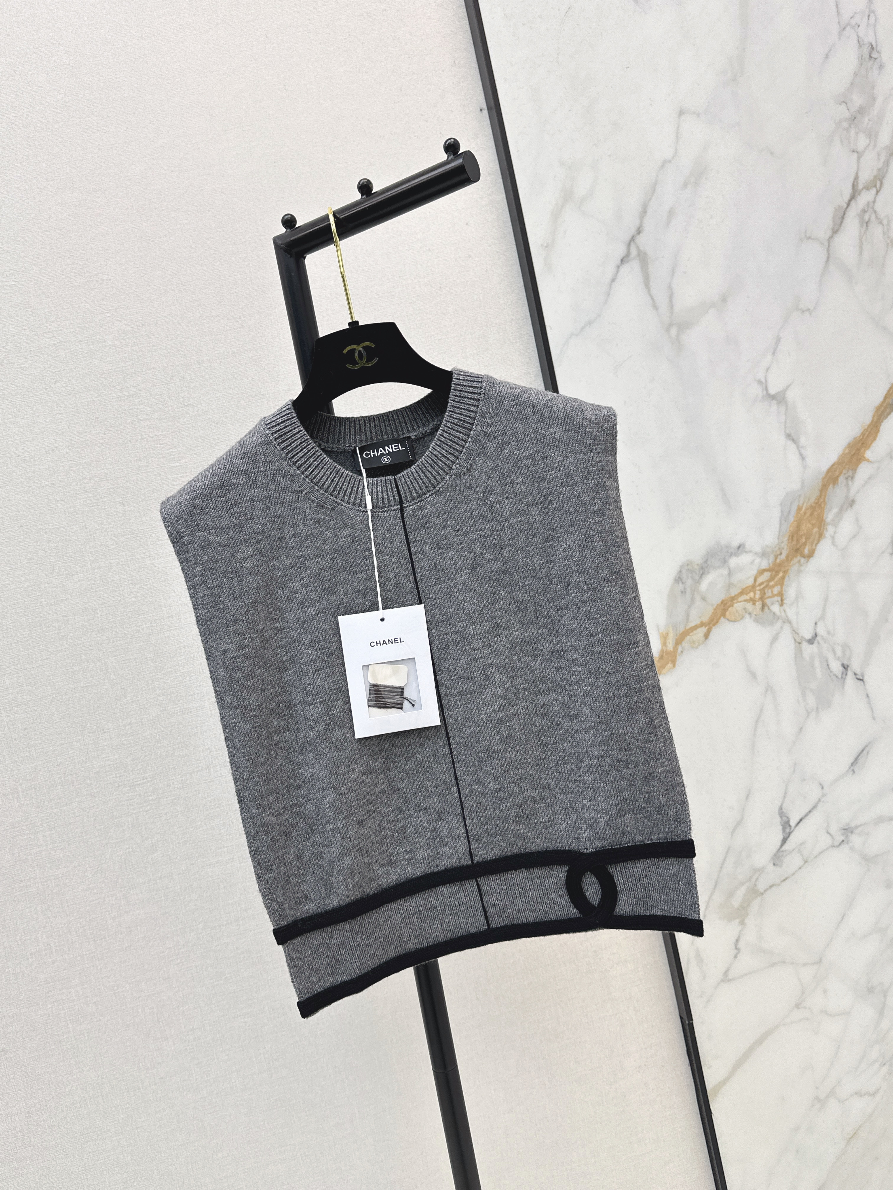 Chan 26ss jacquard knit vest