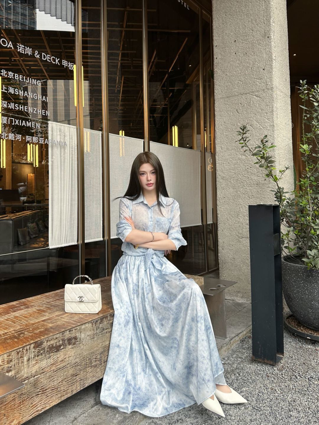 Loui 26ss gradient print skirt