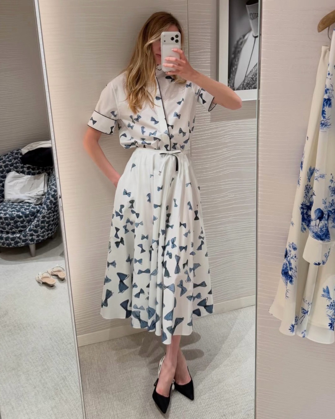 CD 26ss print ppleated skirt