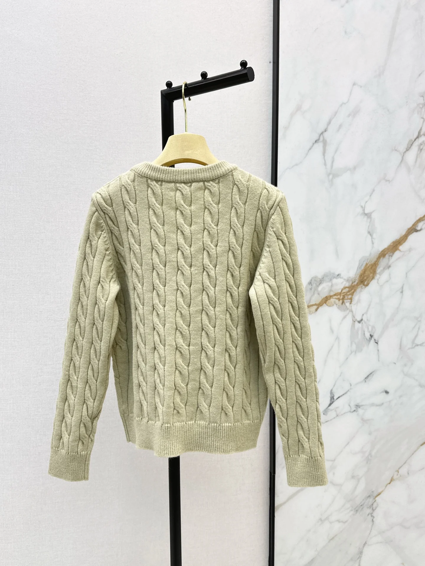 Miu 25fw cable knit cardigan