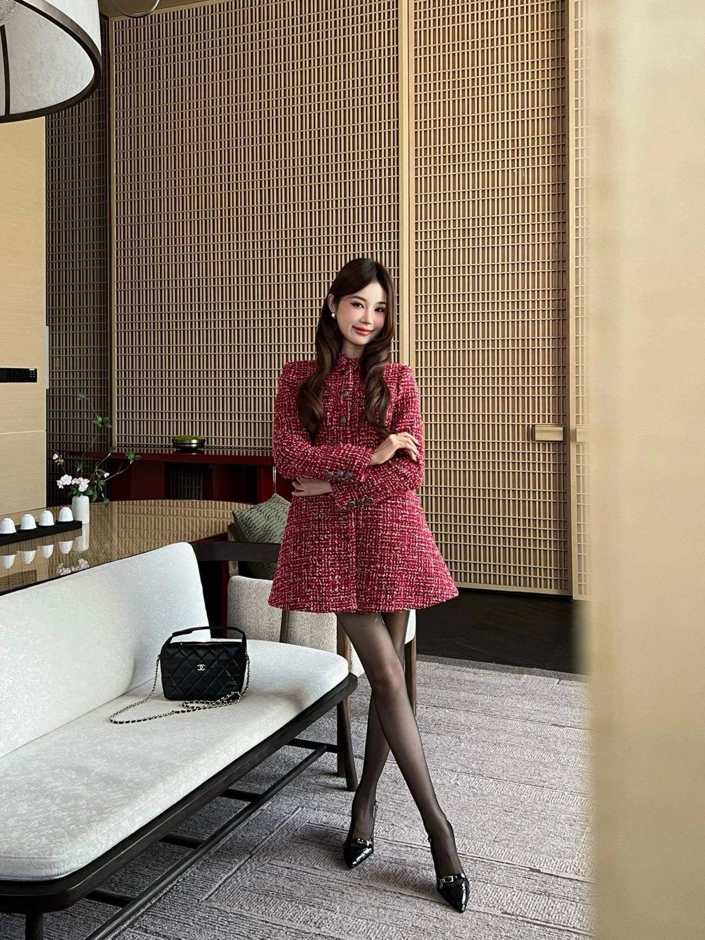 Chan 26ss tweed jacket dress