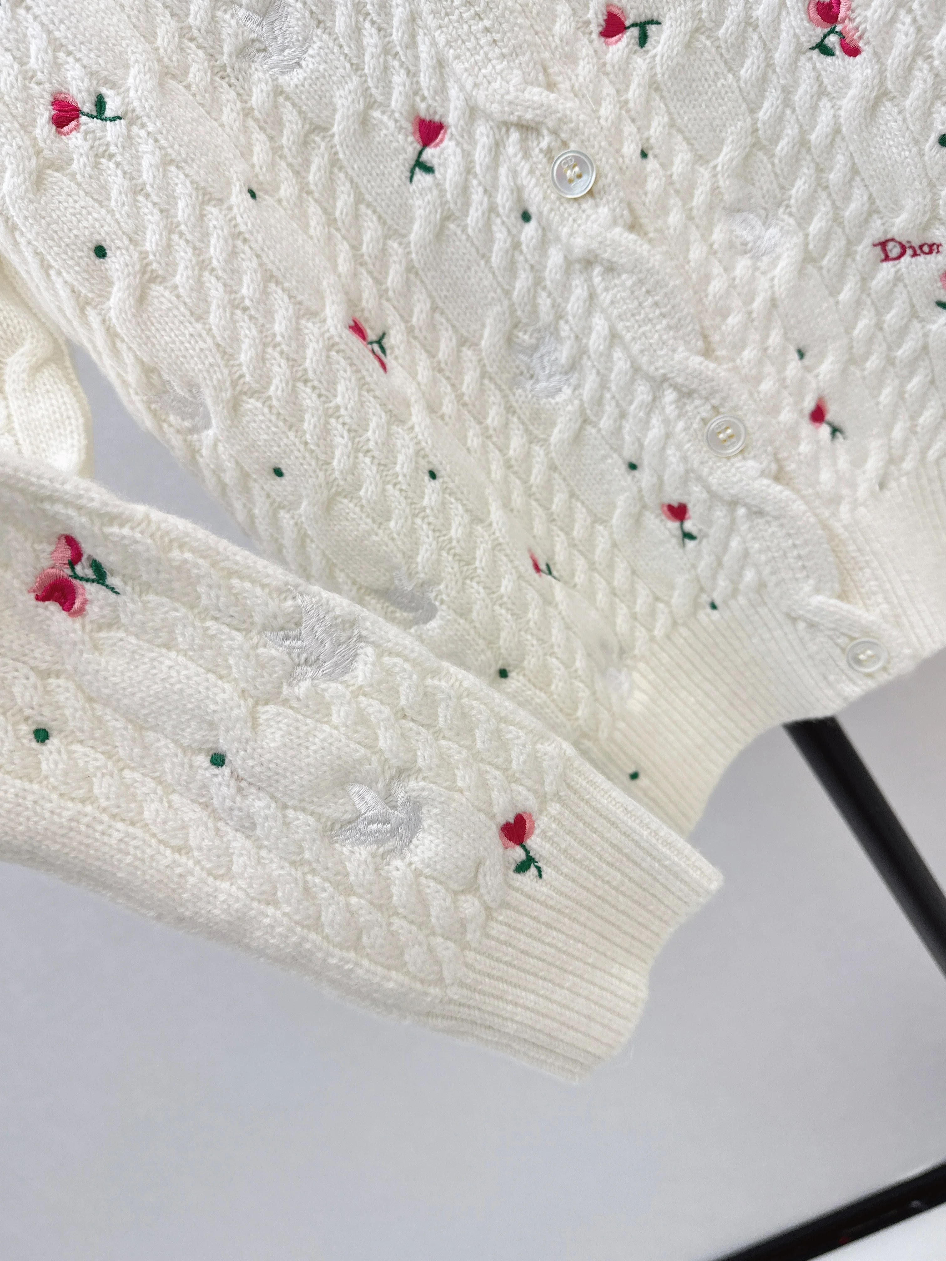 CD 26ss embroidery knitted cardigan