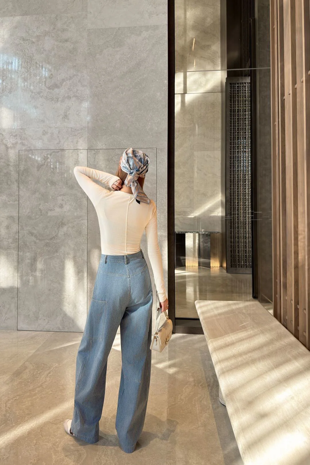 Louis 26ss stripe wide-leg jeans