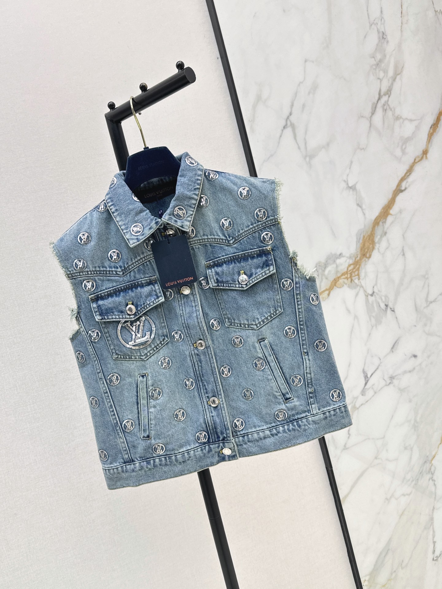 Loui 26ss sequin denim vest