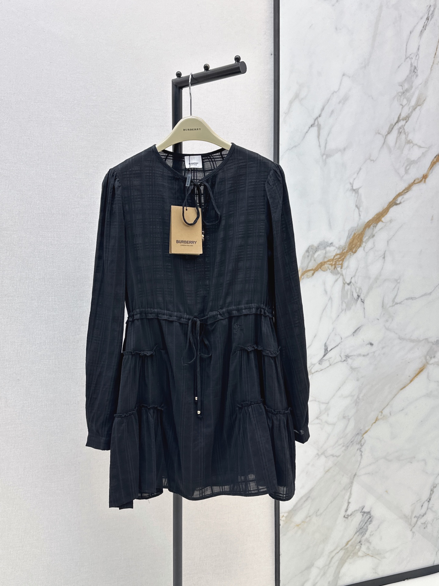 Bur 26ss check drawstring dress