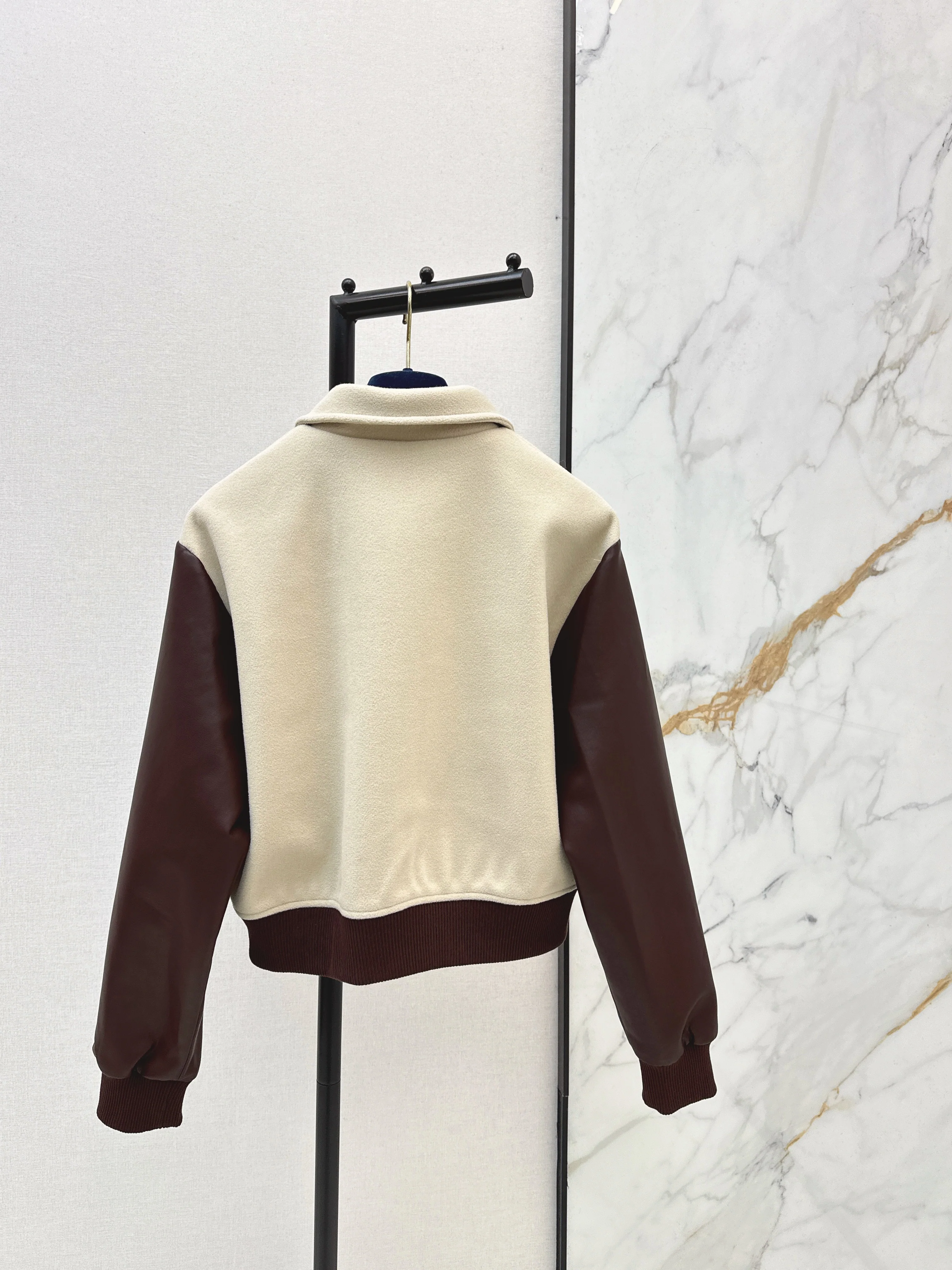Louis 26ss contract leather bomber jacket