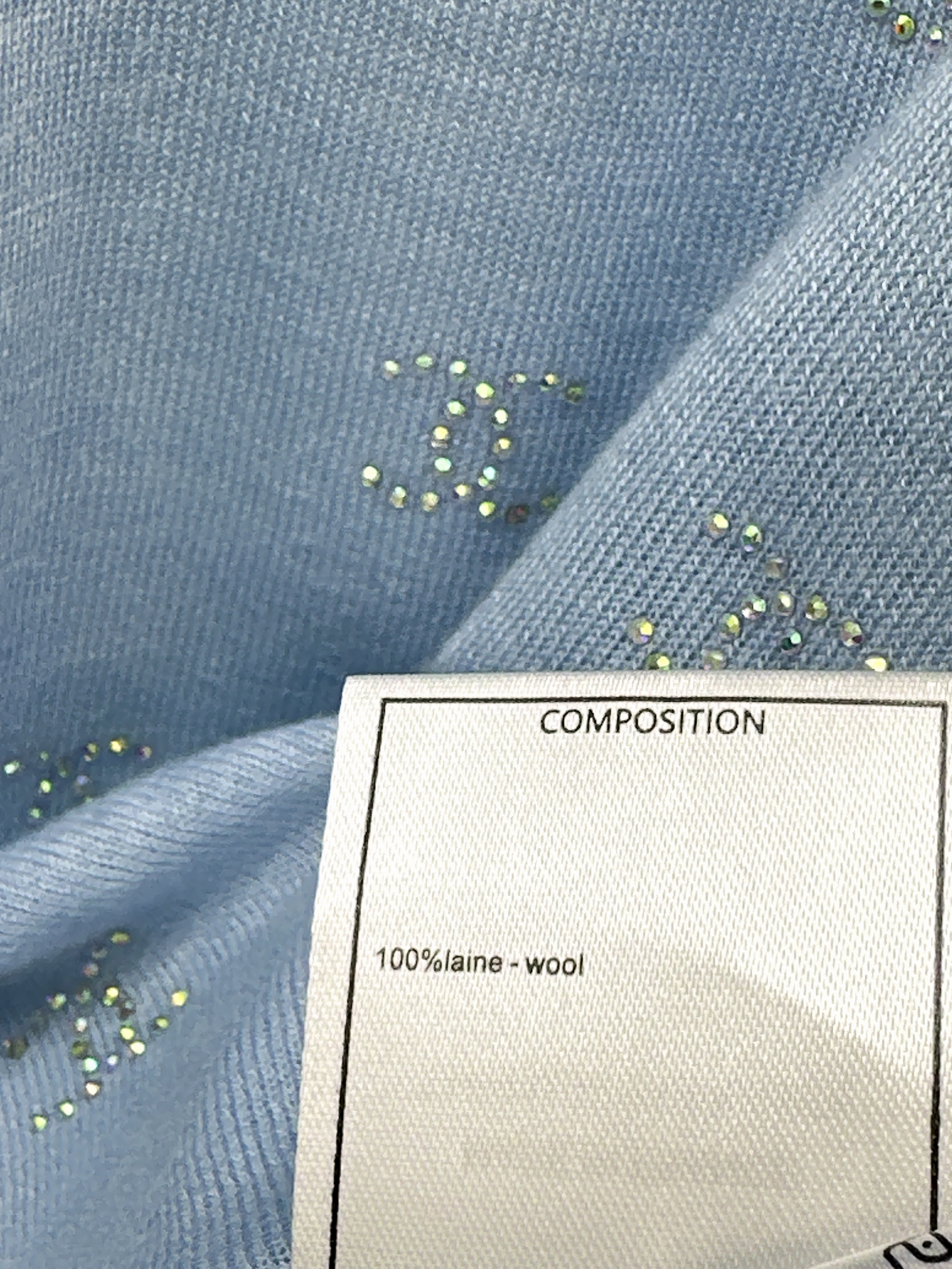 Chan 26ss rhinestone knitwear