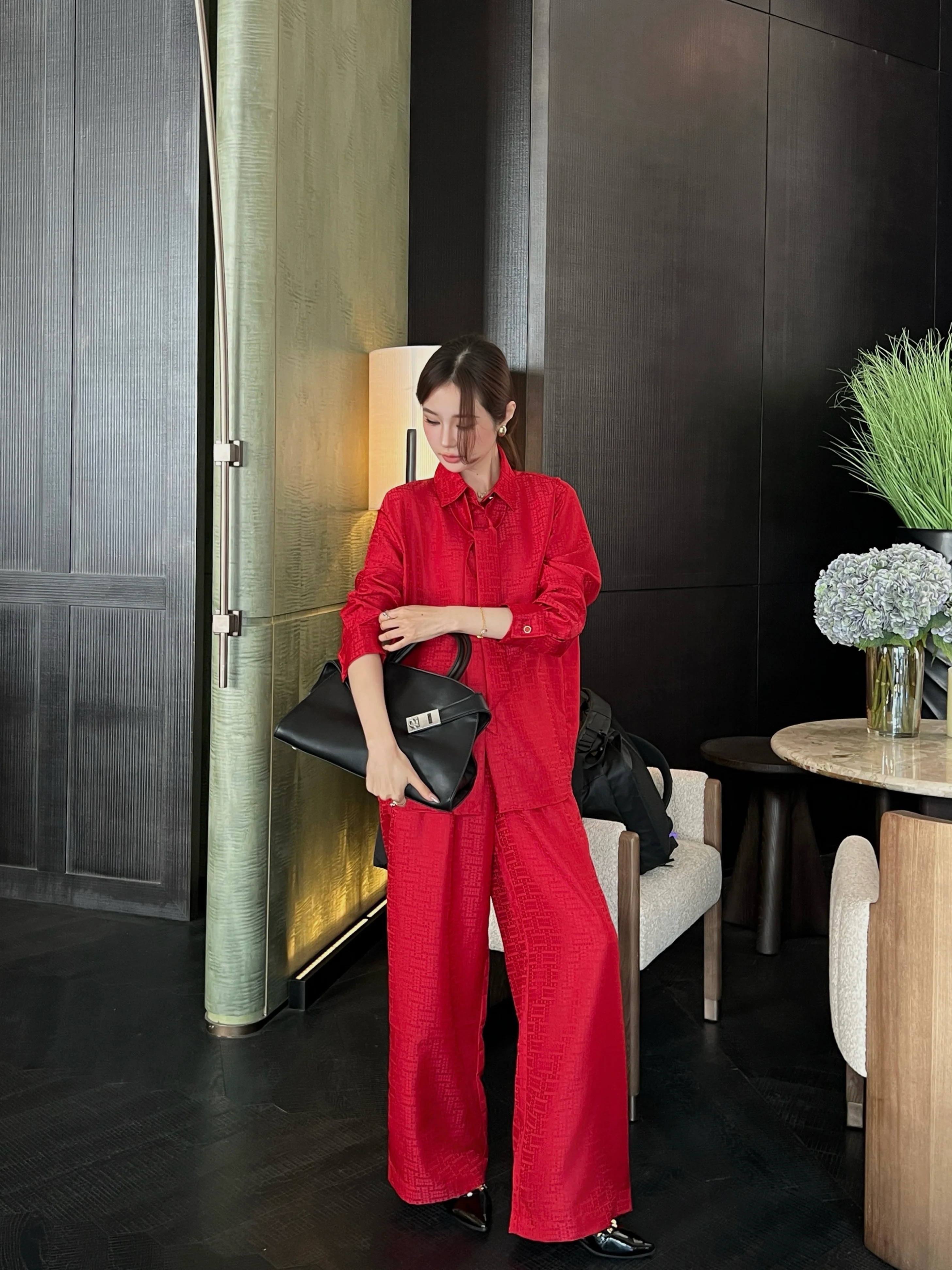 Herm 26ss jacquard suit pants