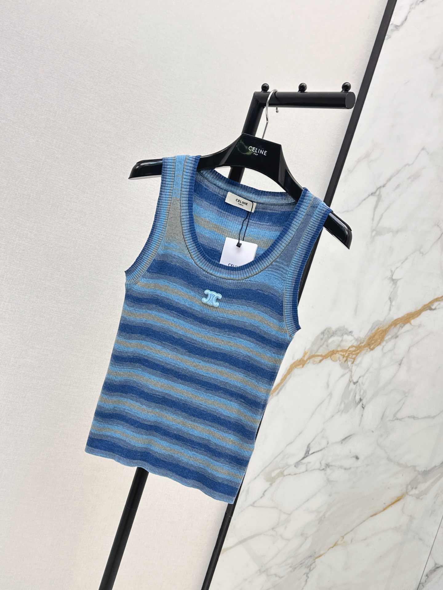 Celi 26ss stripe knit vest