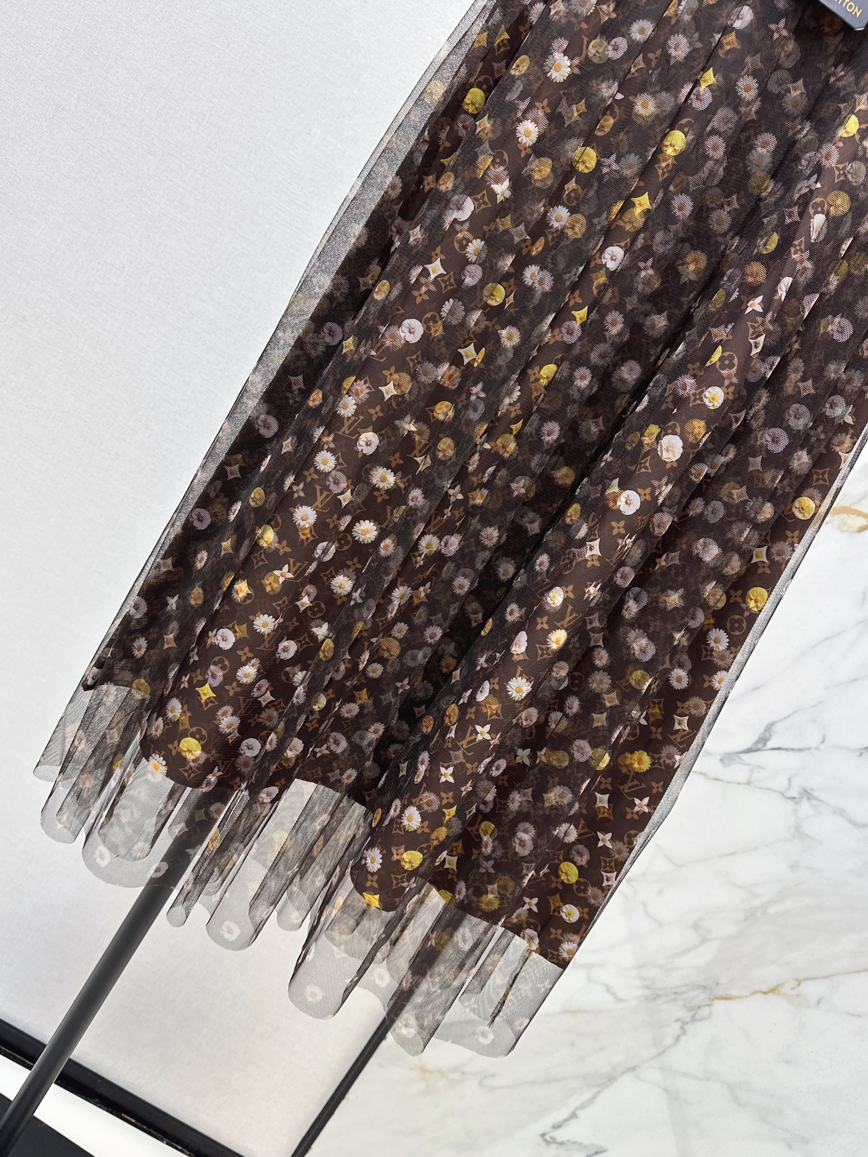 Loui 26ss print mesh skirt