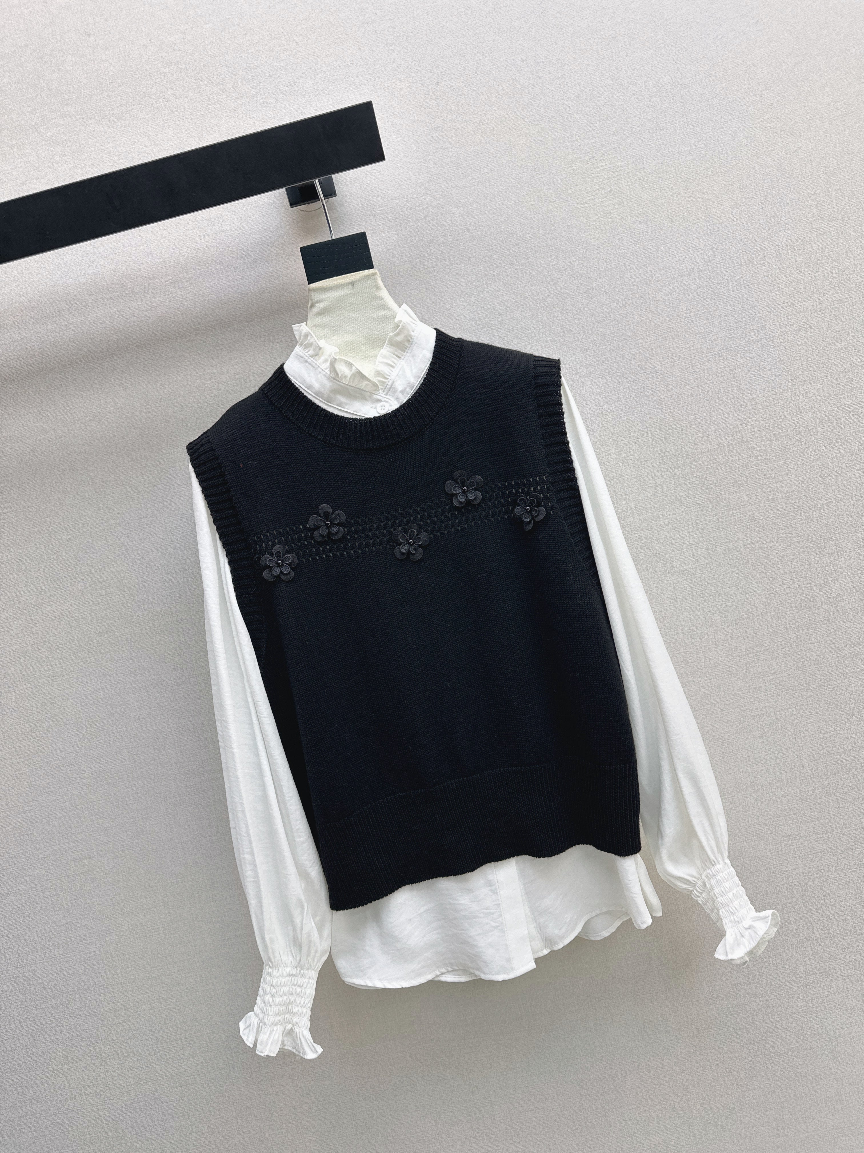 Chan 26ss elegant shirts knit vest