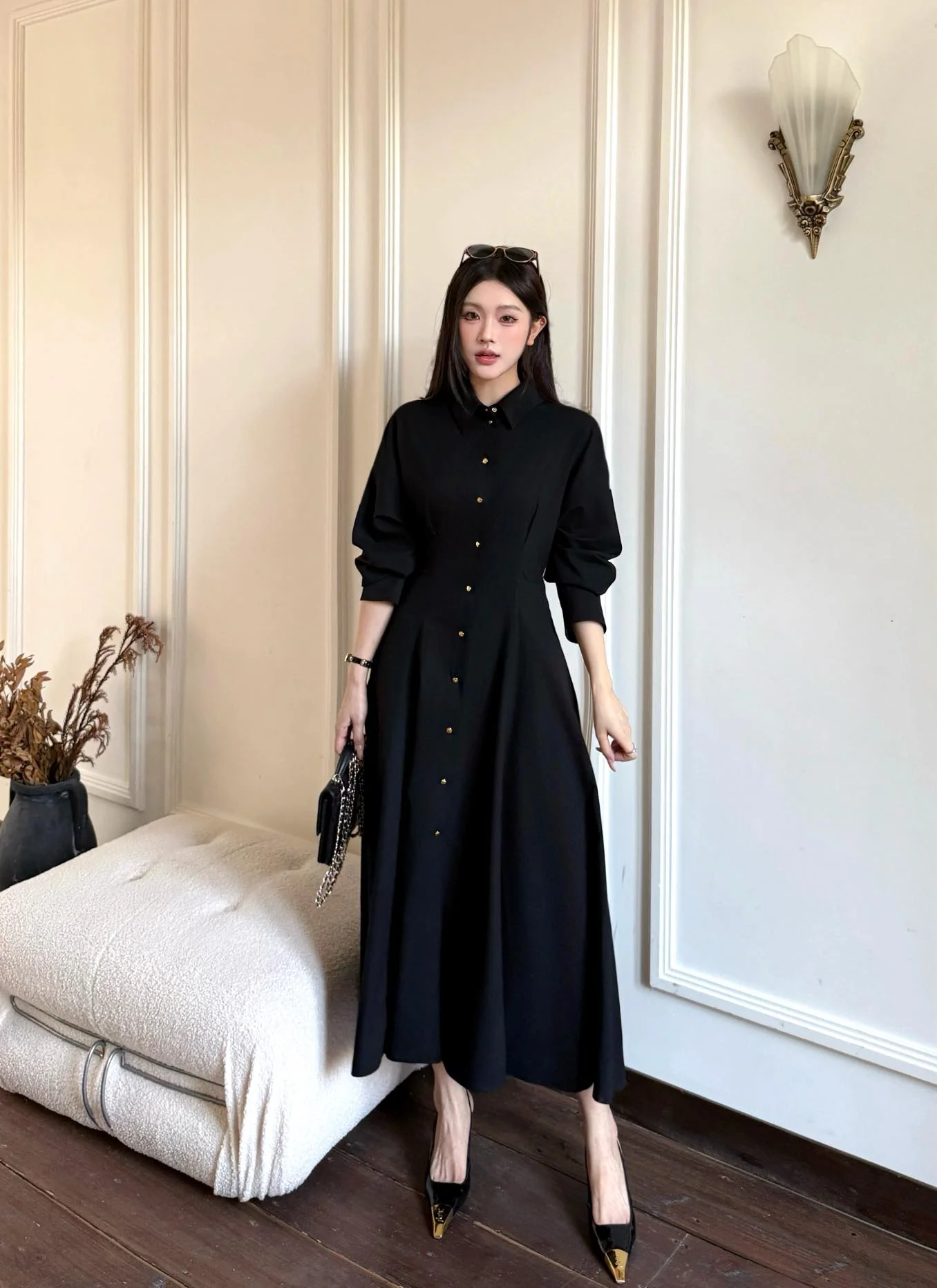 Celi 26ss wool shirt dress