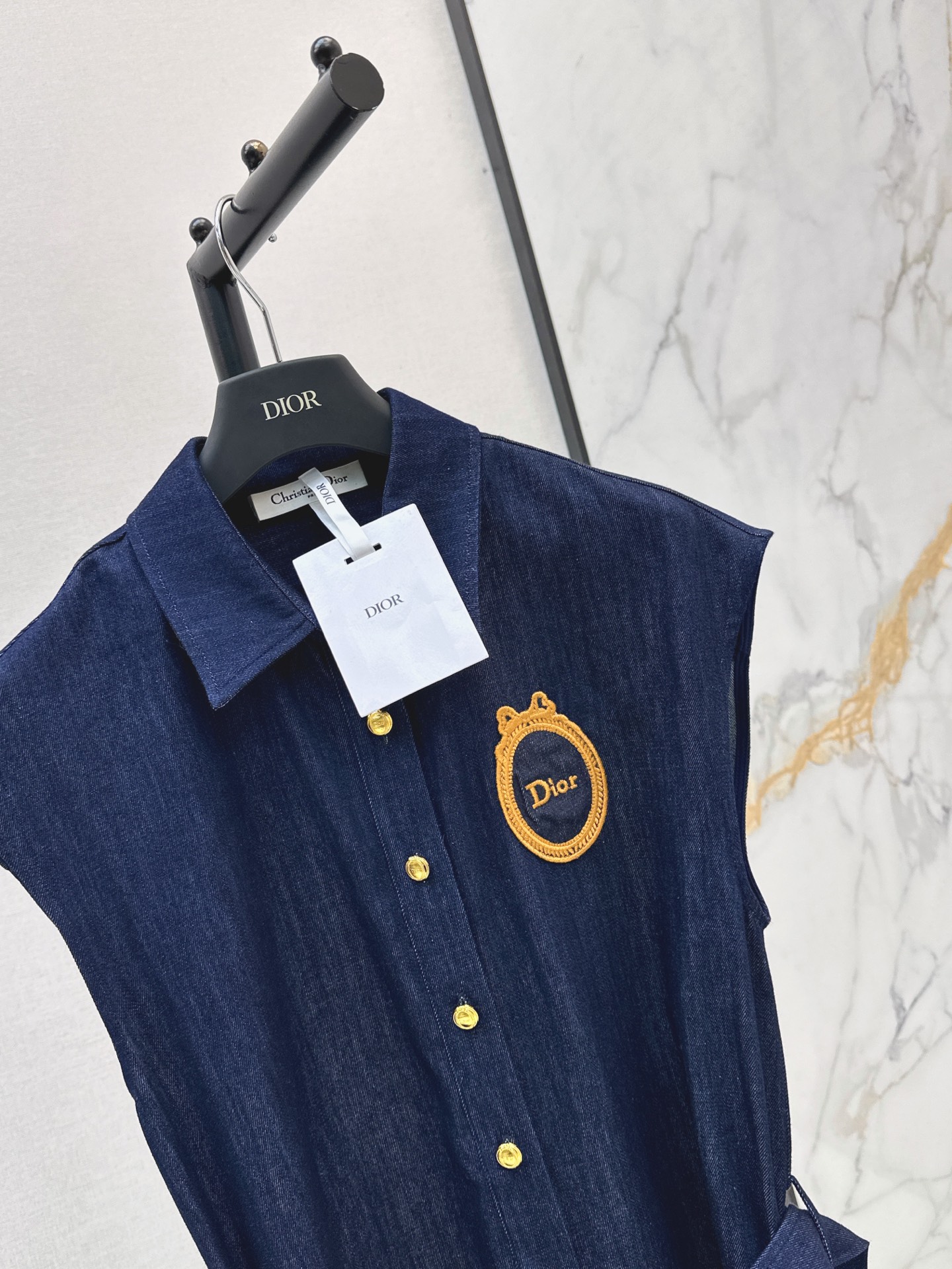 CD 26ss sleeveless denim shirt dress