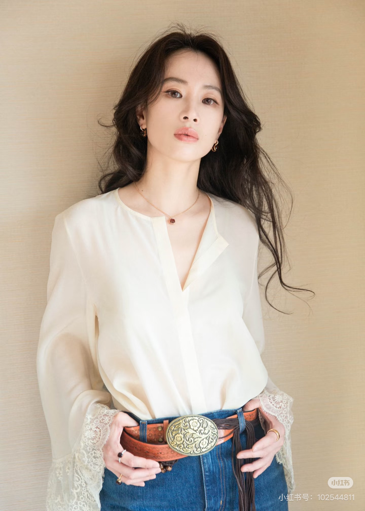 Chol 26ss lace flarel sleeve shirt