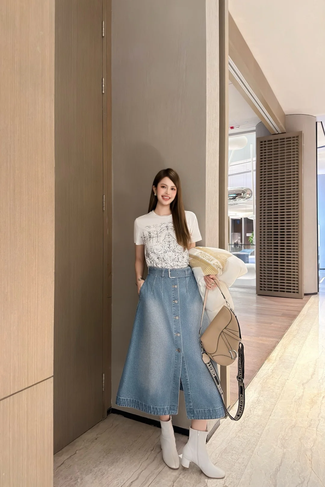 CD 25fw denim skirt