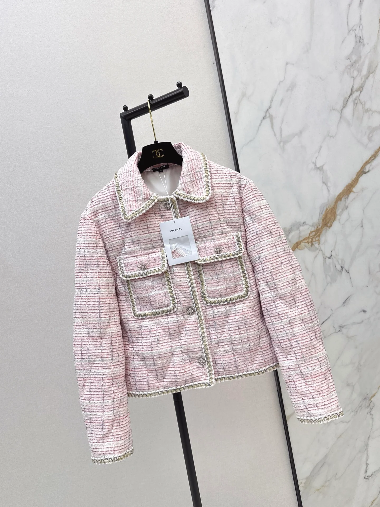 Chan 26ss tweed down jacket