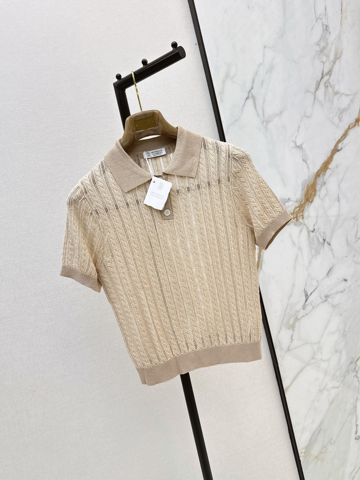 Brun 26ss hollow knit polo