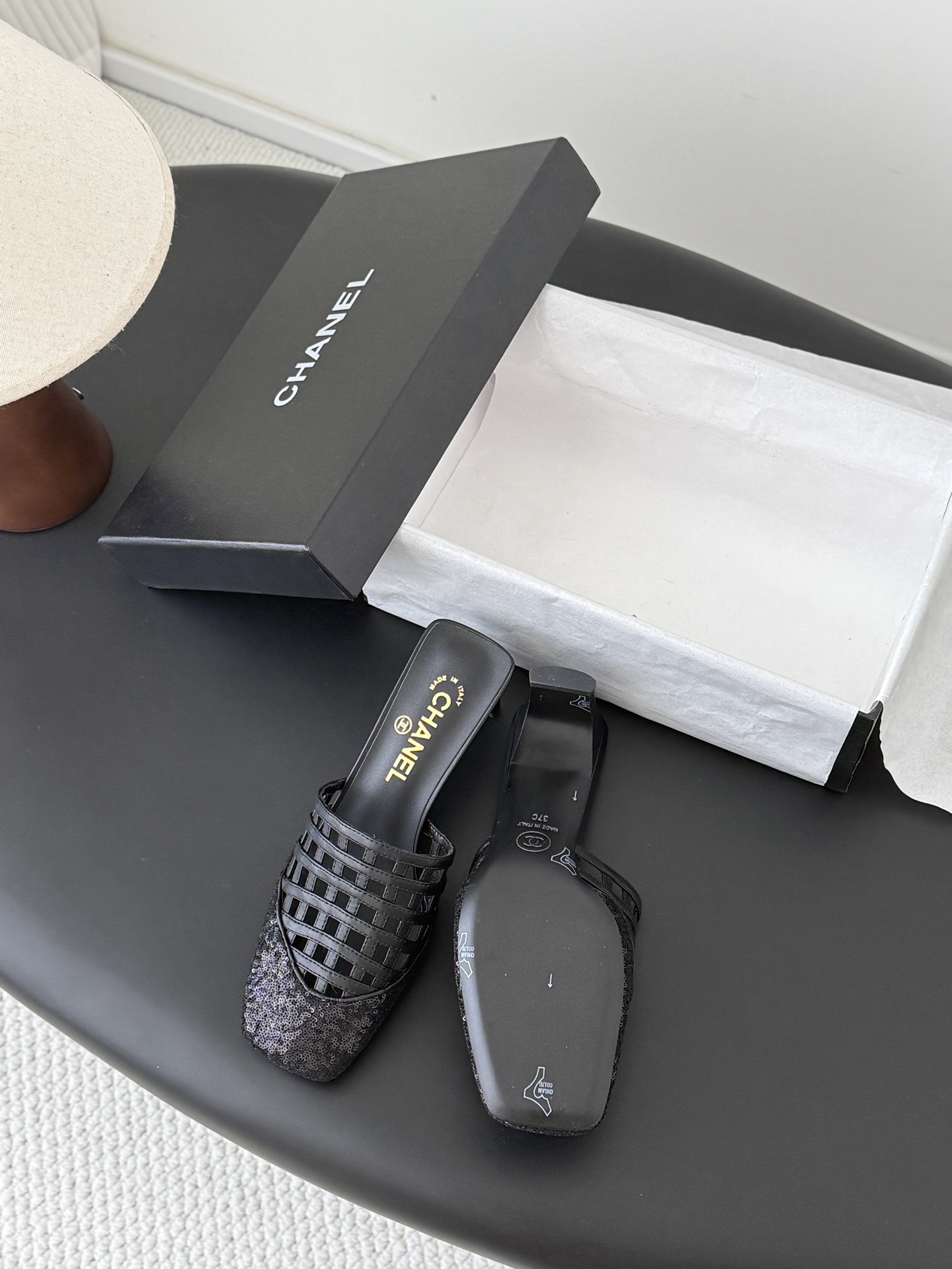 Chan 26ss woven mules heel
