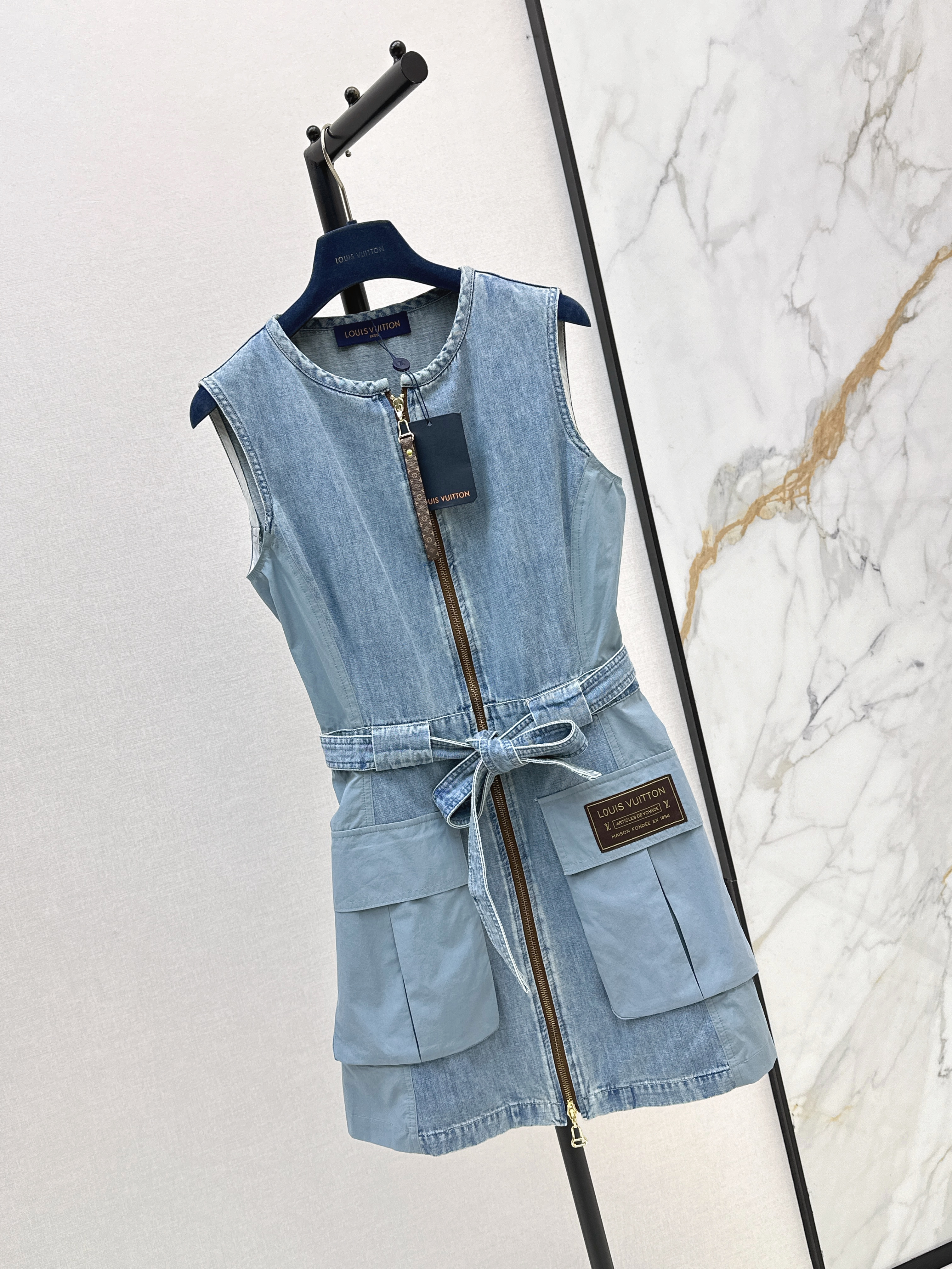 Louis 26SS Washed Utility Denim Dress