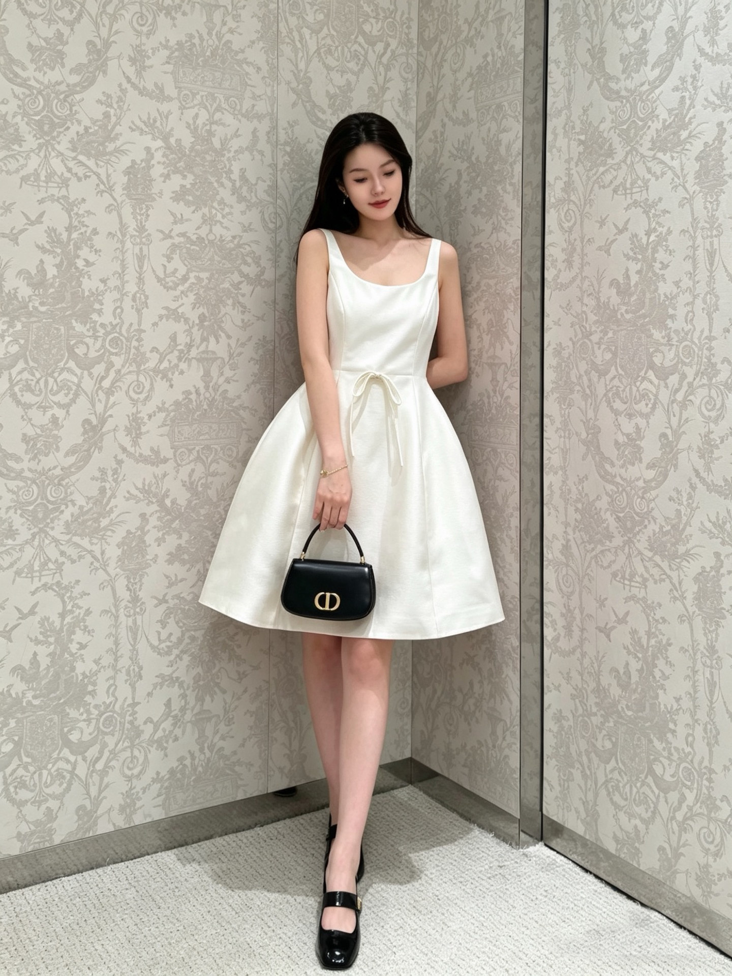CD 26ss bow slip dress