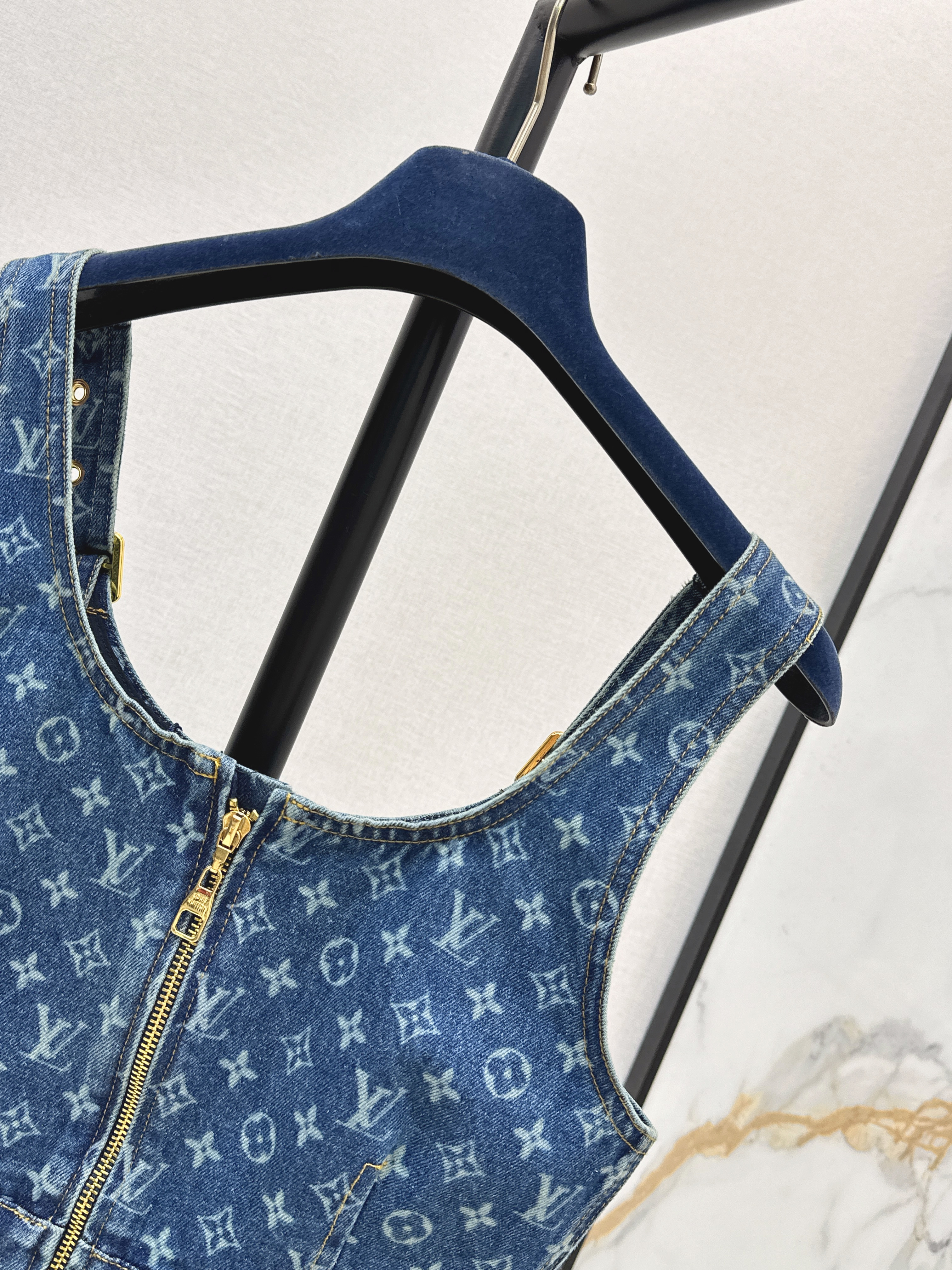 Loui 26ss denim tube top vest