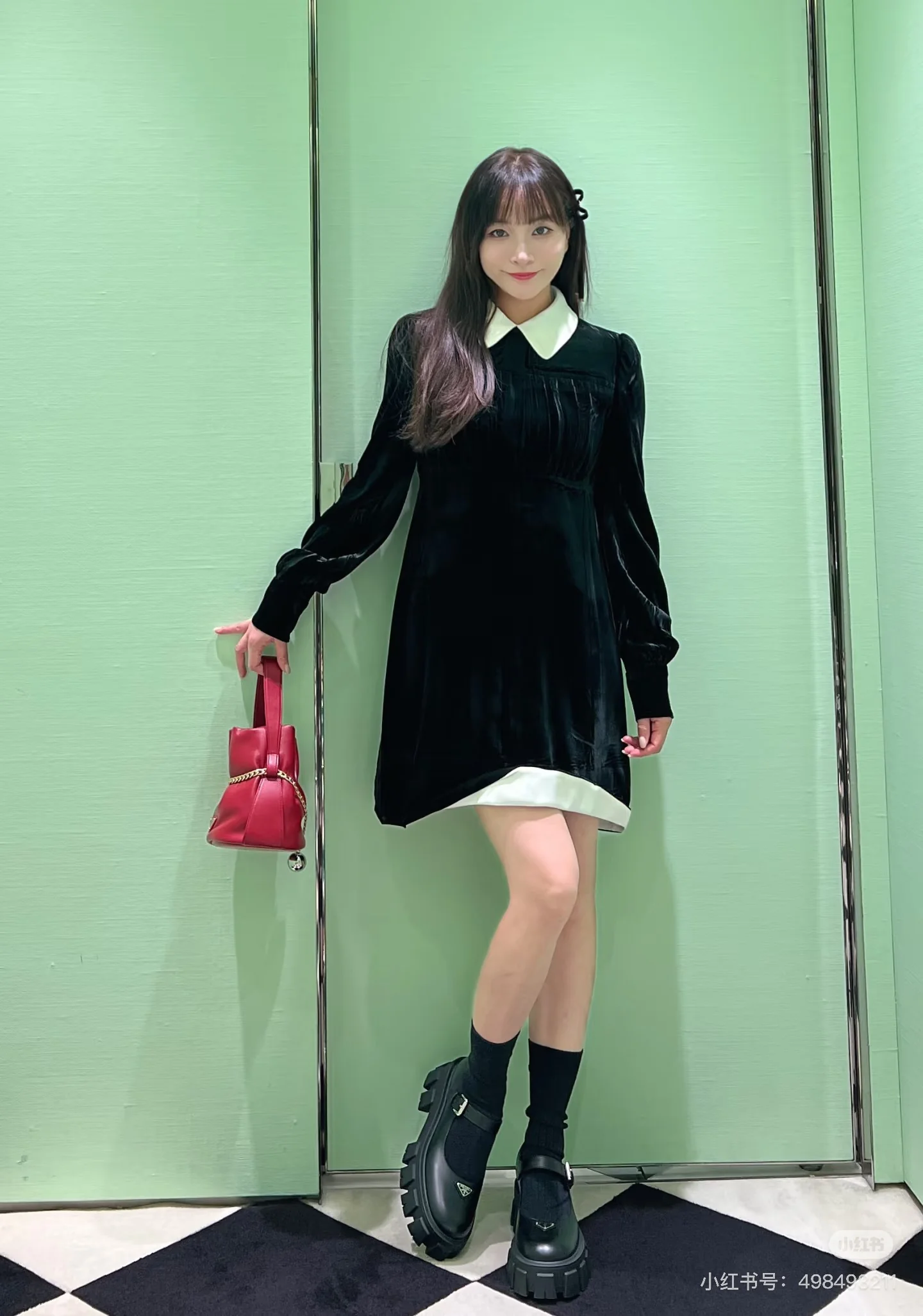 Prad 26ss velvet dress