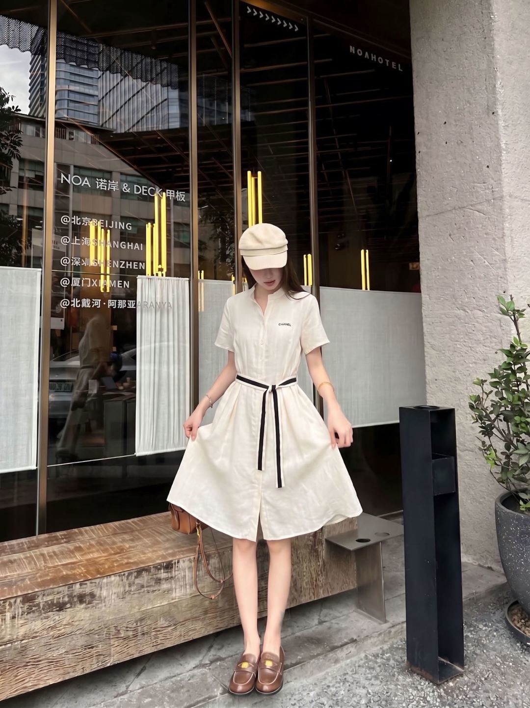 Chan 26ss belted shirt dress