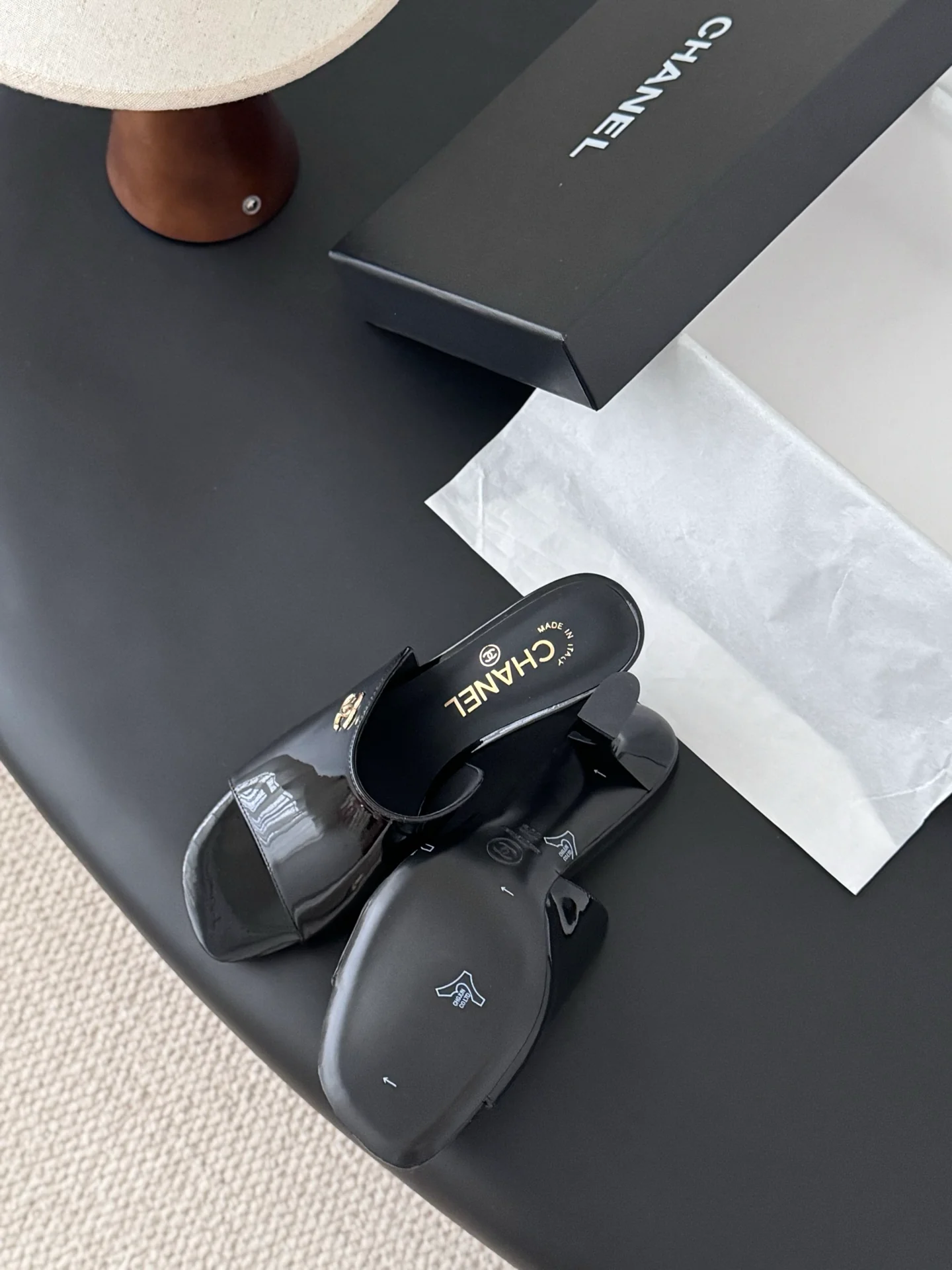 Chan 25fw kitten slides sandals