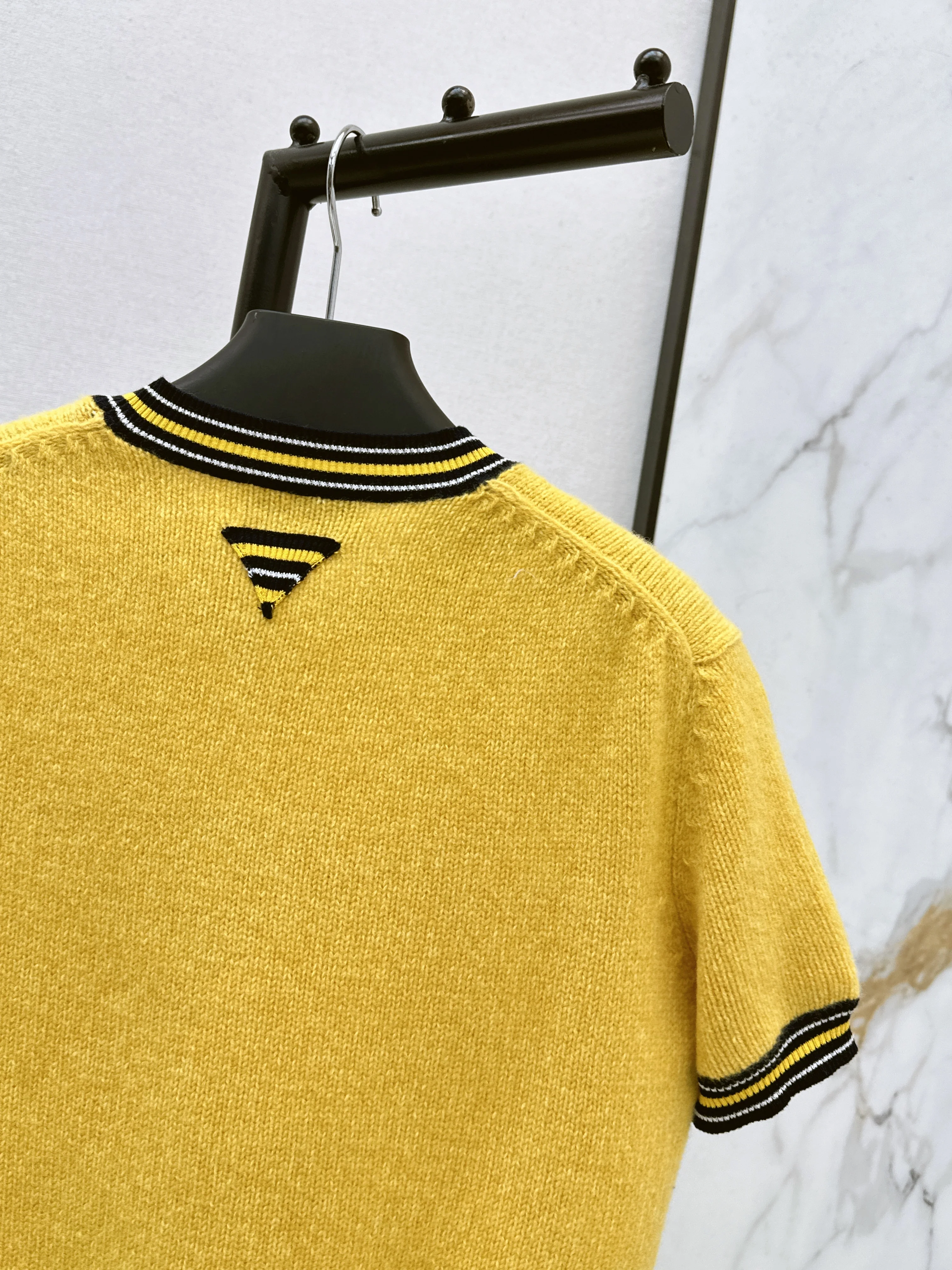 Prad 26ss short sleeve knitted sweater