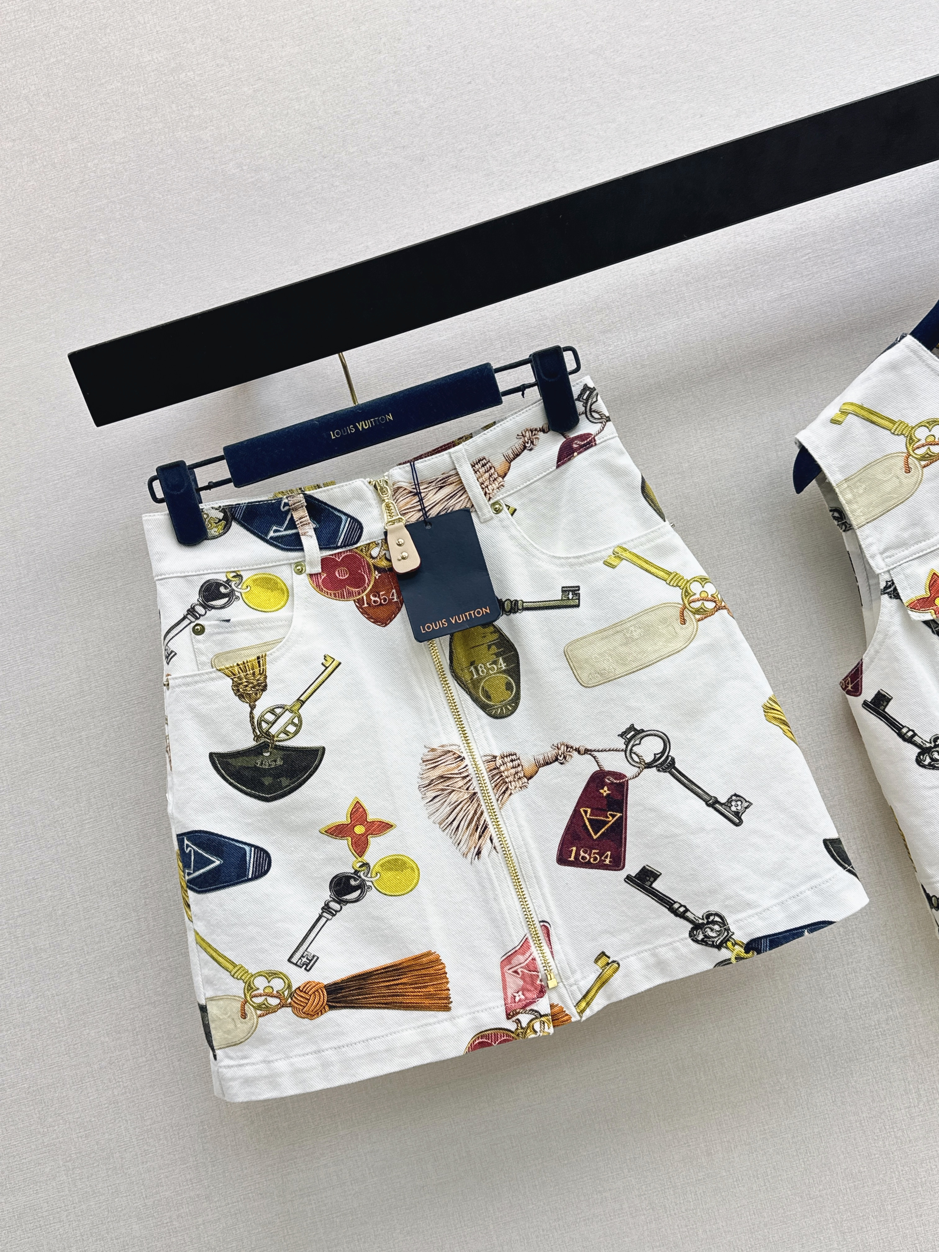 Loui 26ss print denim skirt