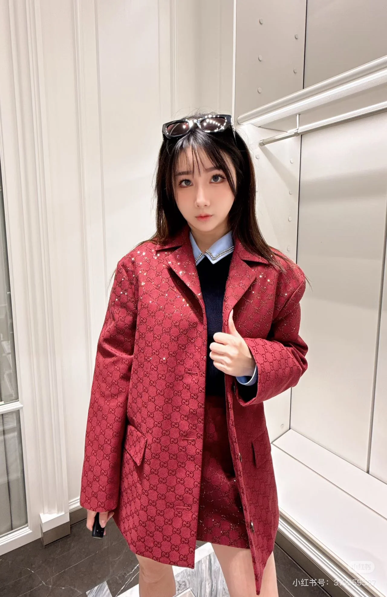 Gucc 25fw jacquard blazer