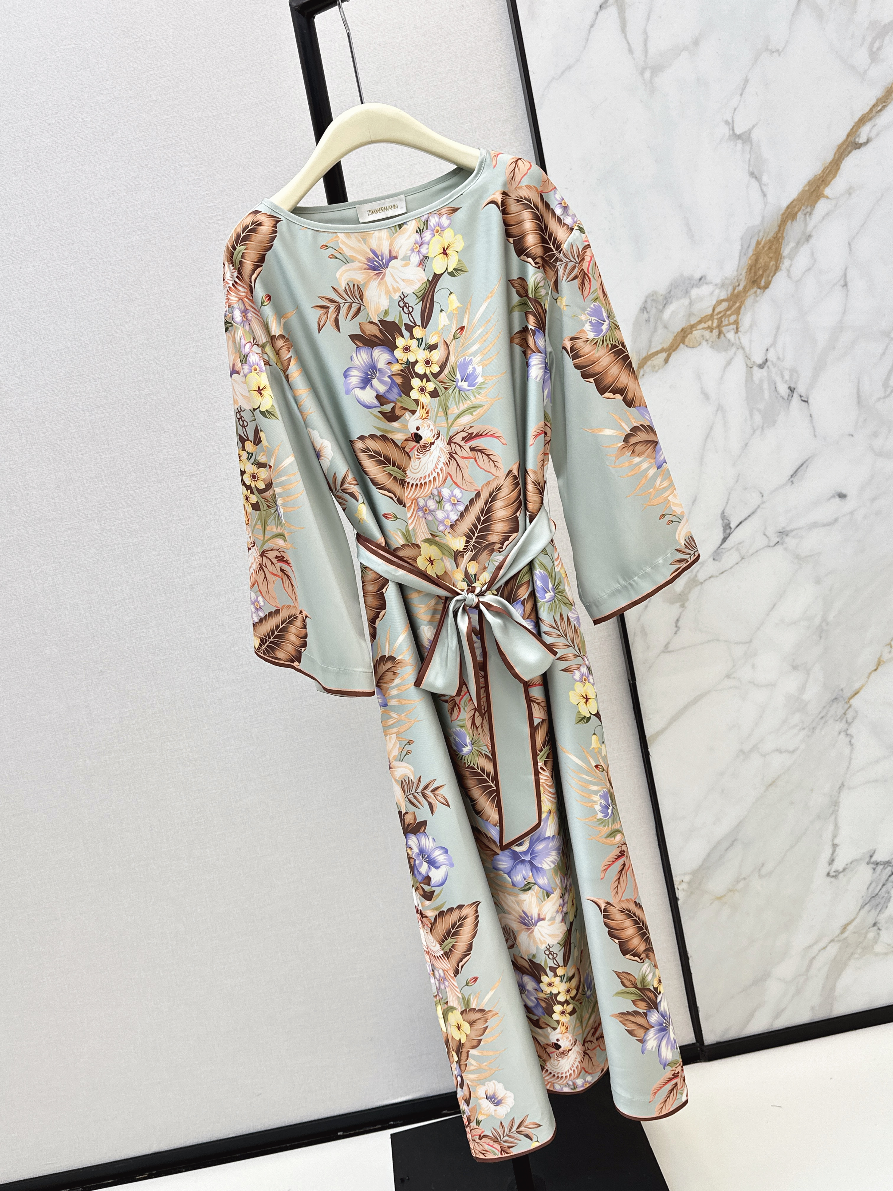 Zimm 26ss print silk dress