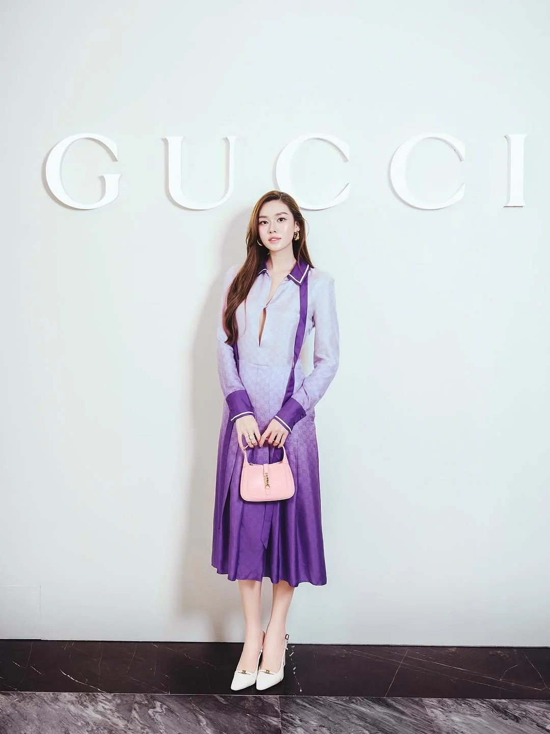 Gucc 25fw silk dress