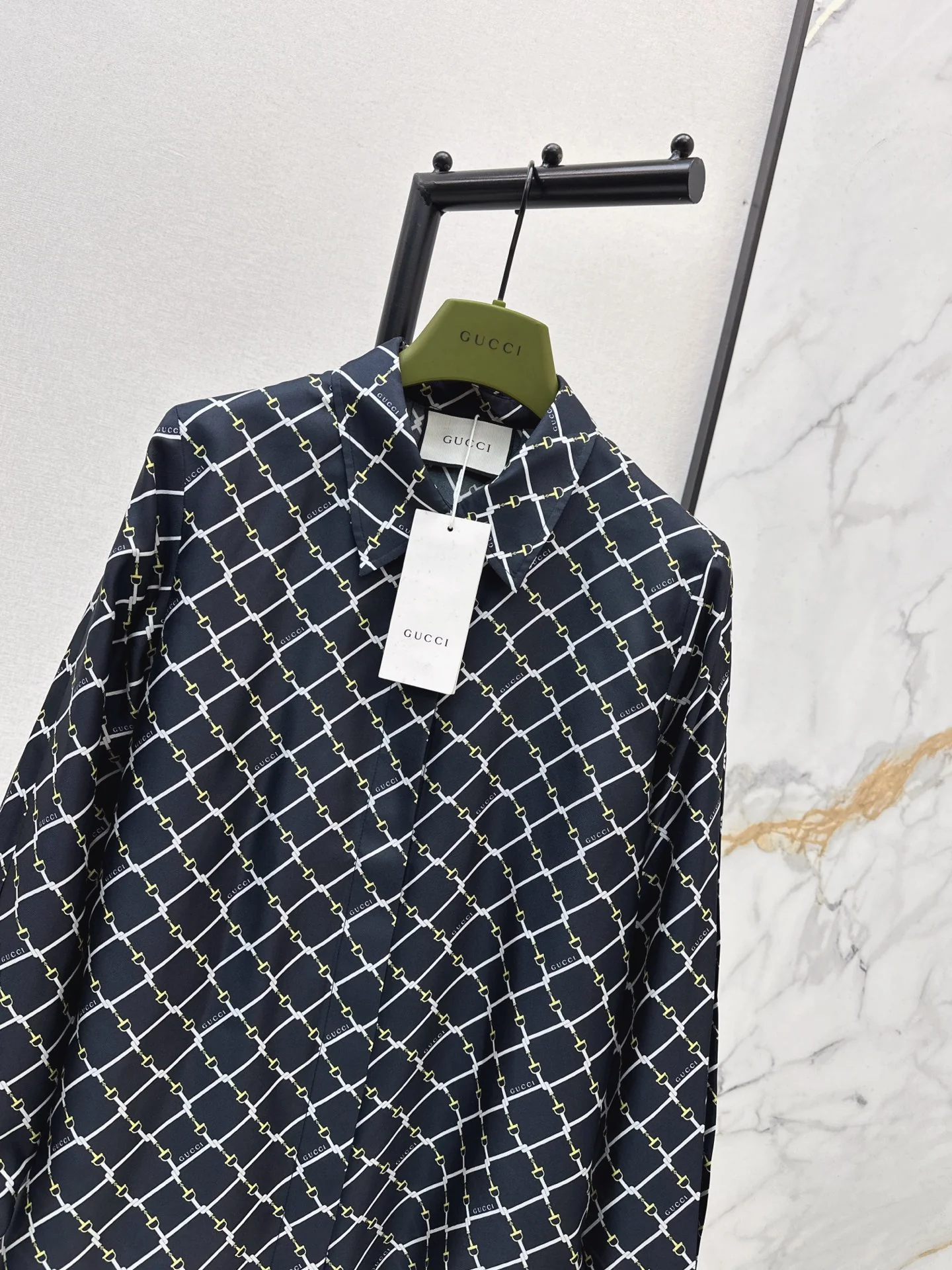 Gucc 26ss check print shirts