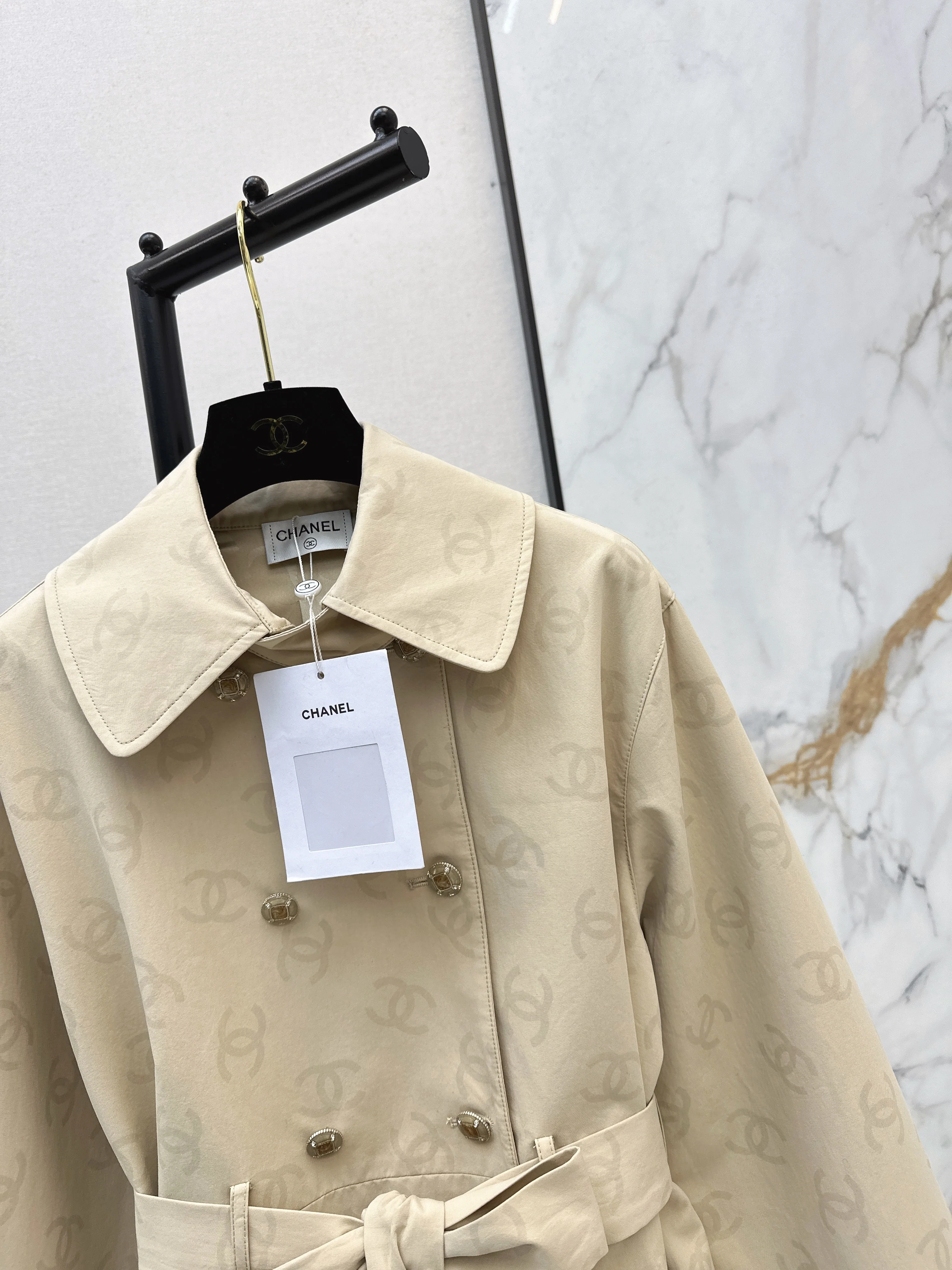 Chan 26ss jacquard trench coat