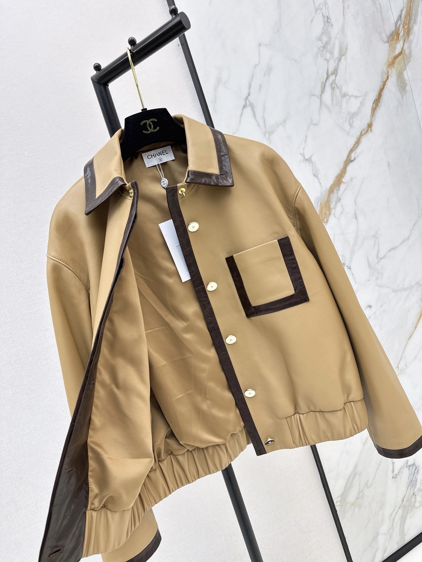 Chan 26ss leather jacket