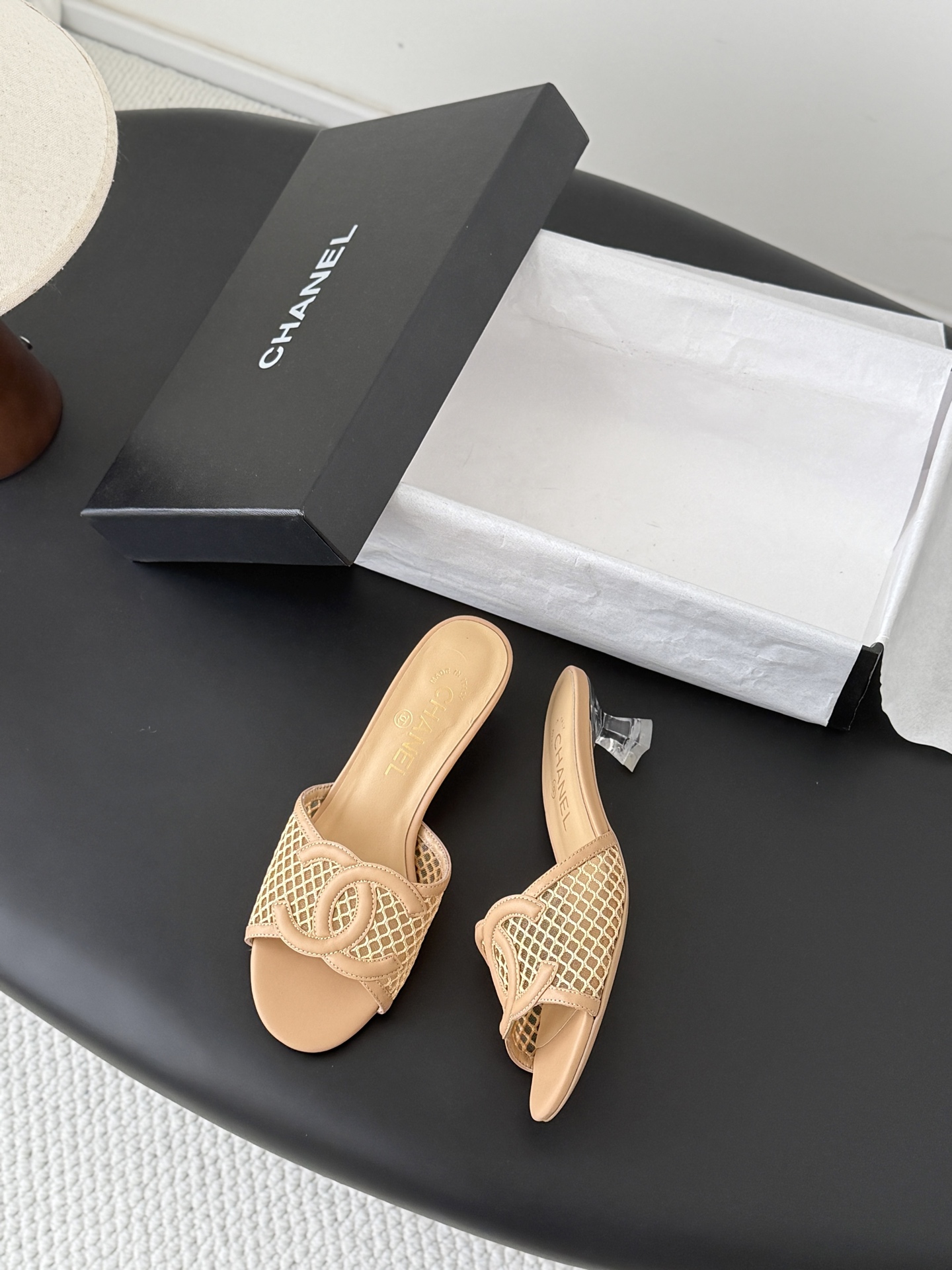 Chan 26P mesh mule sandals
