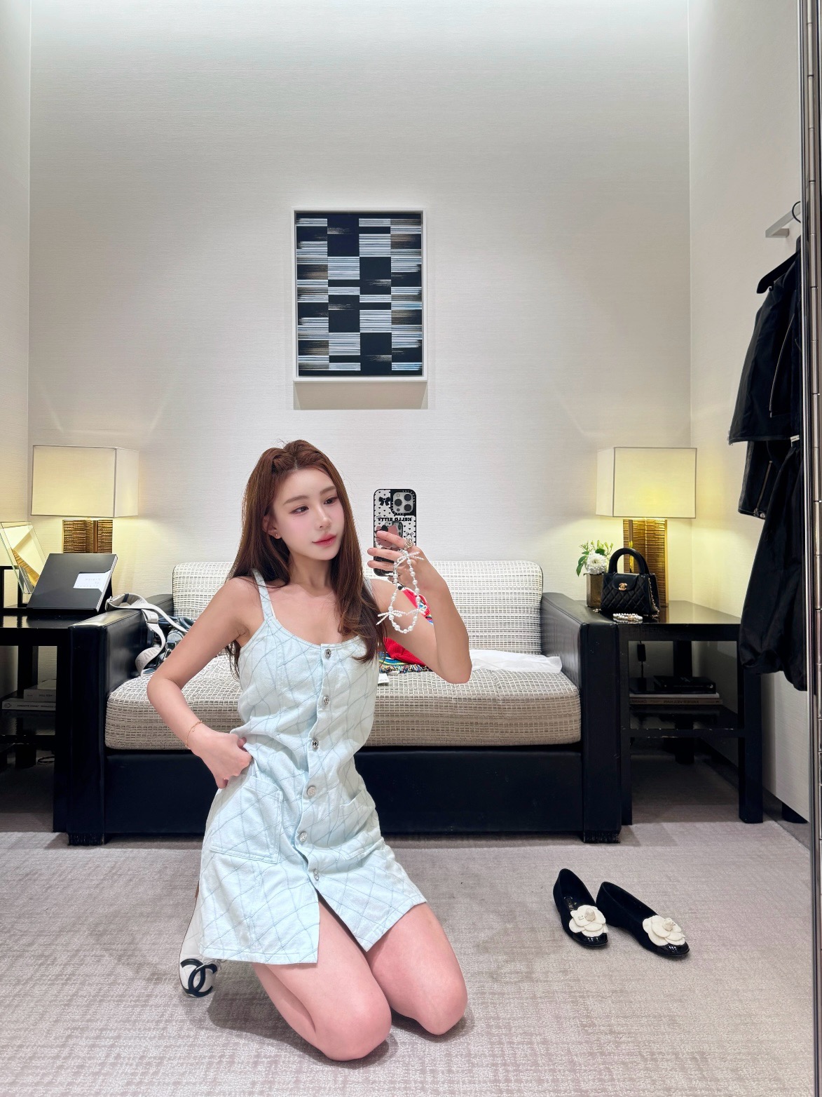 Chan 26ss denim slip dress