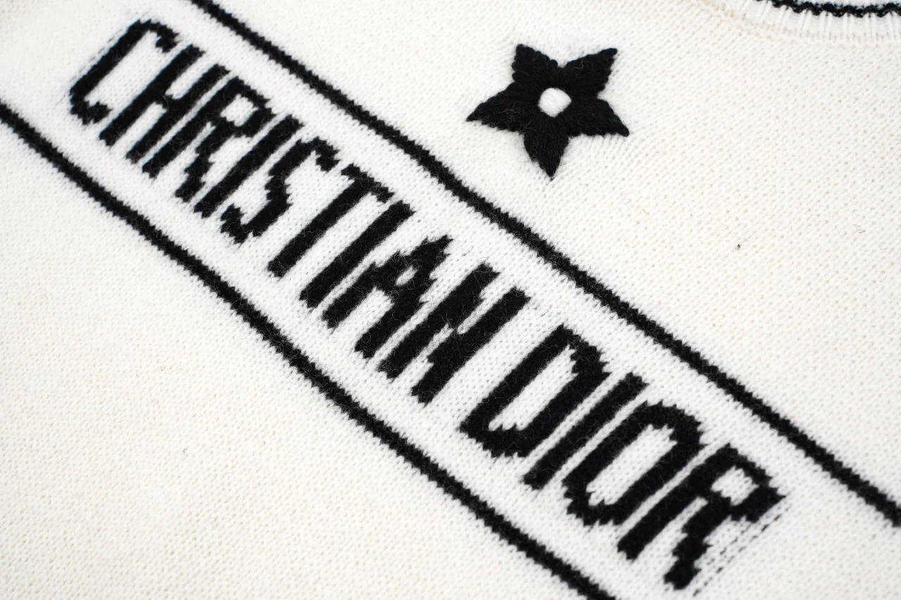 D 25ss wool embroidered knitted t-shirt